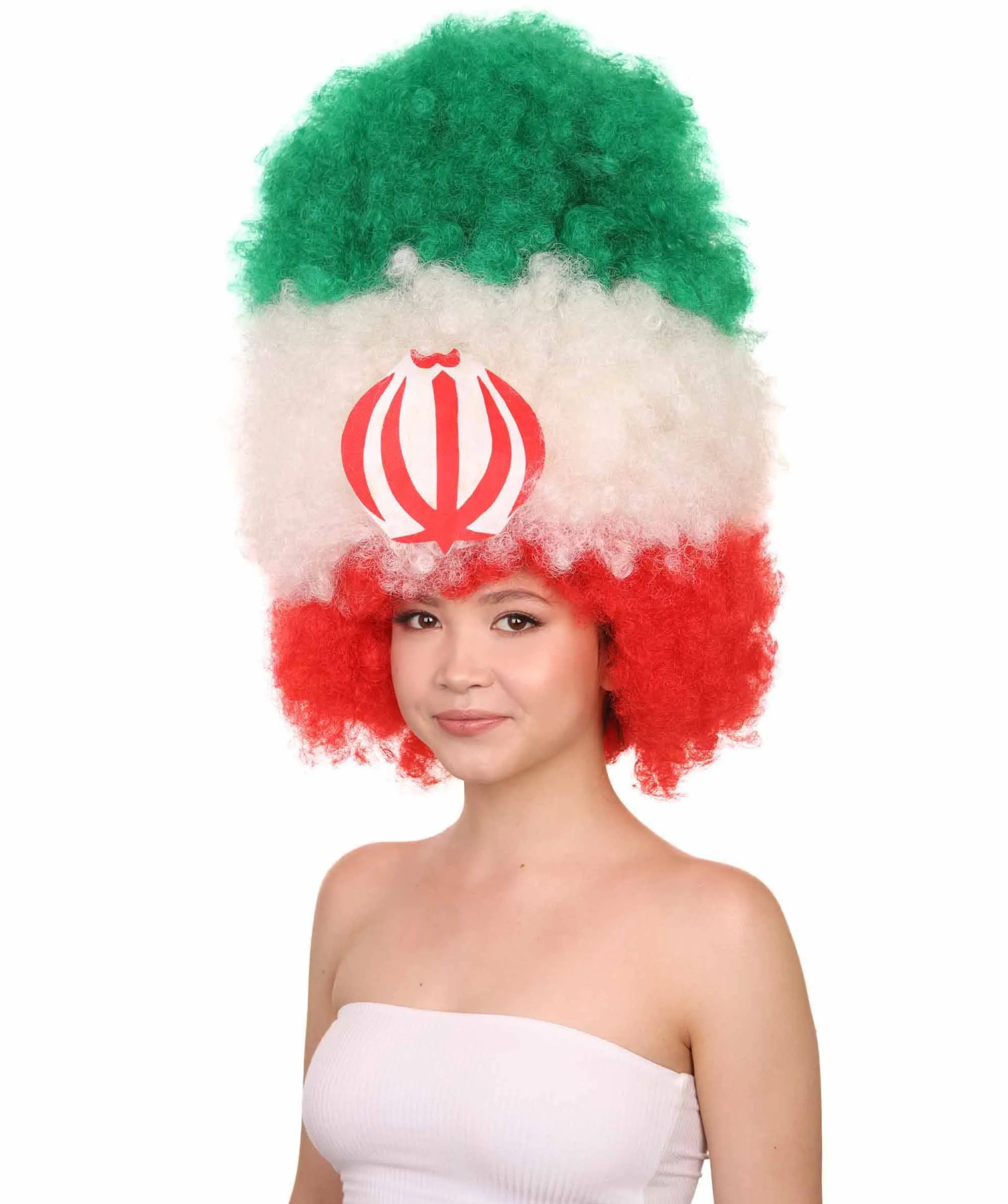 Patriote Flag Sport Party Jumbo Afro Wig | Premium Breathable Capless Cap