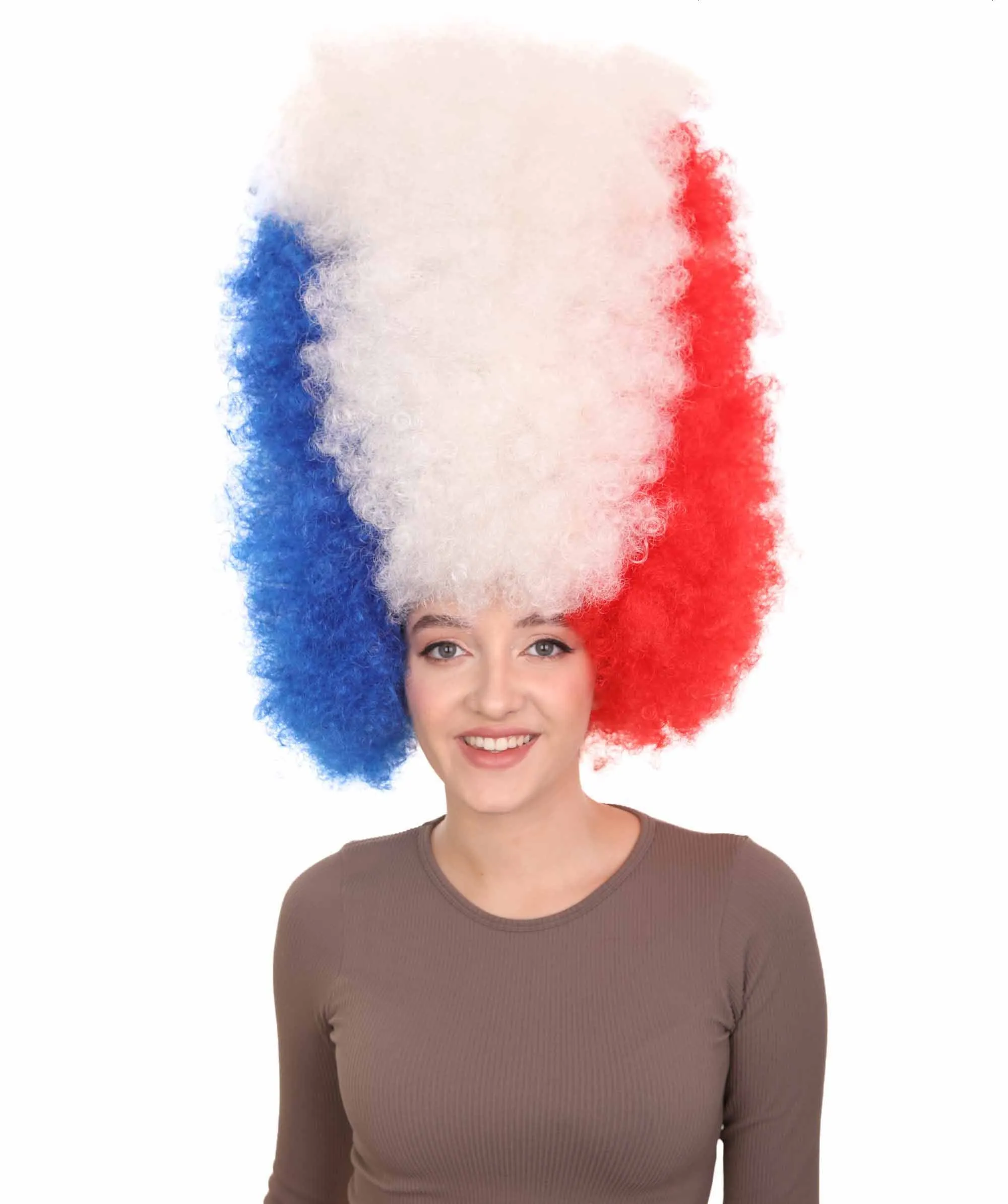 Patriote Flag Sport Party Jumbo Afro Wig | Premium Breathable Capless Cap