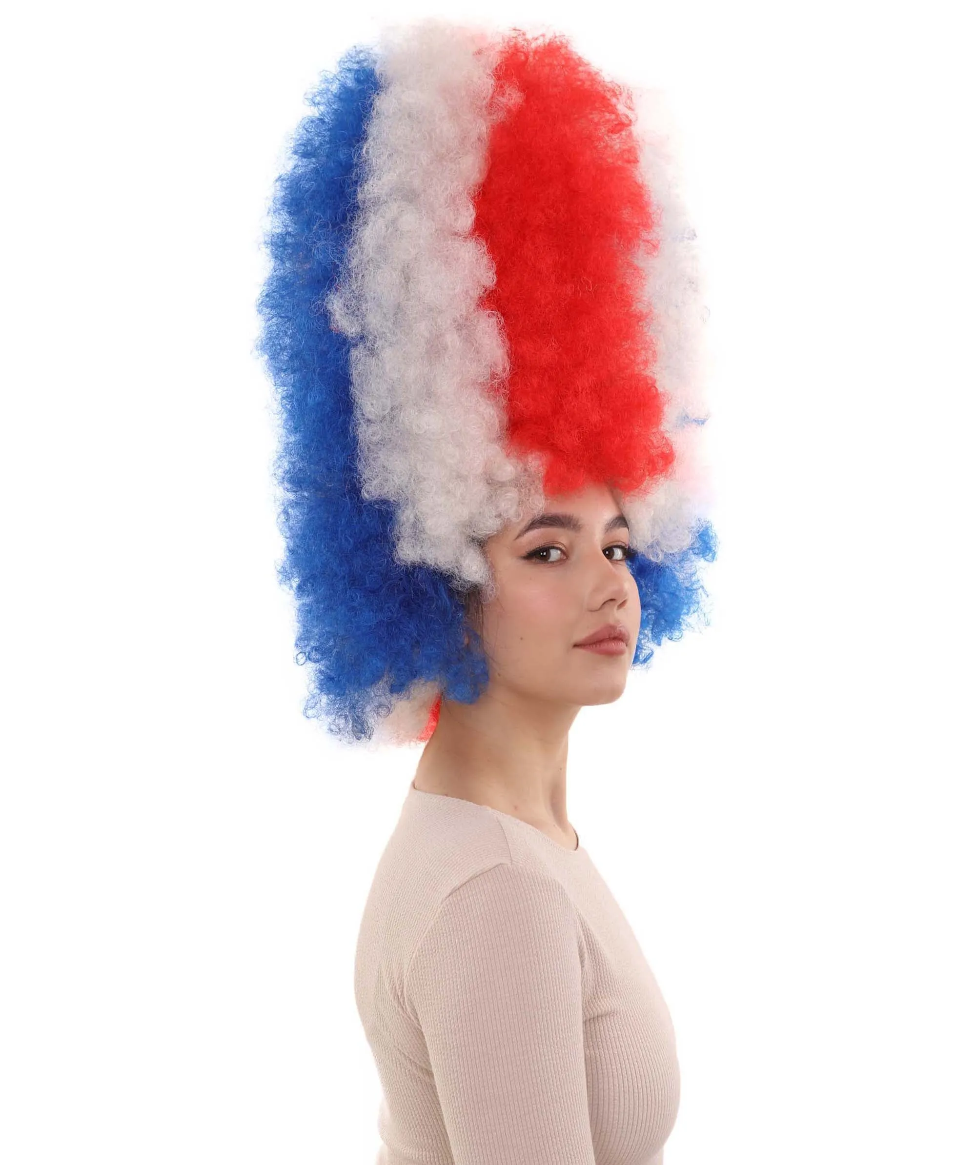 Patriote Flag Sport Party Jumbo Afro Wig | Premium Breathable Capless Cap