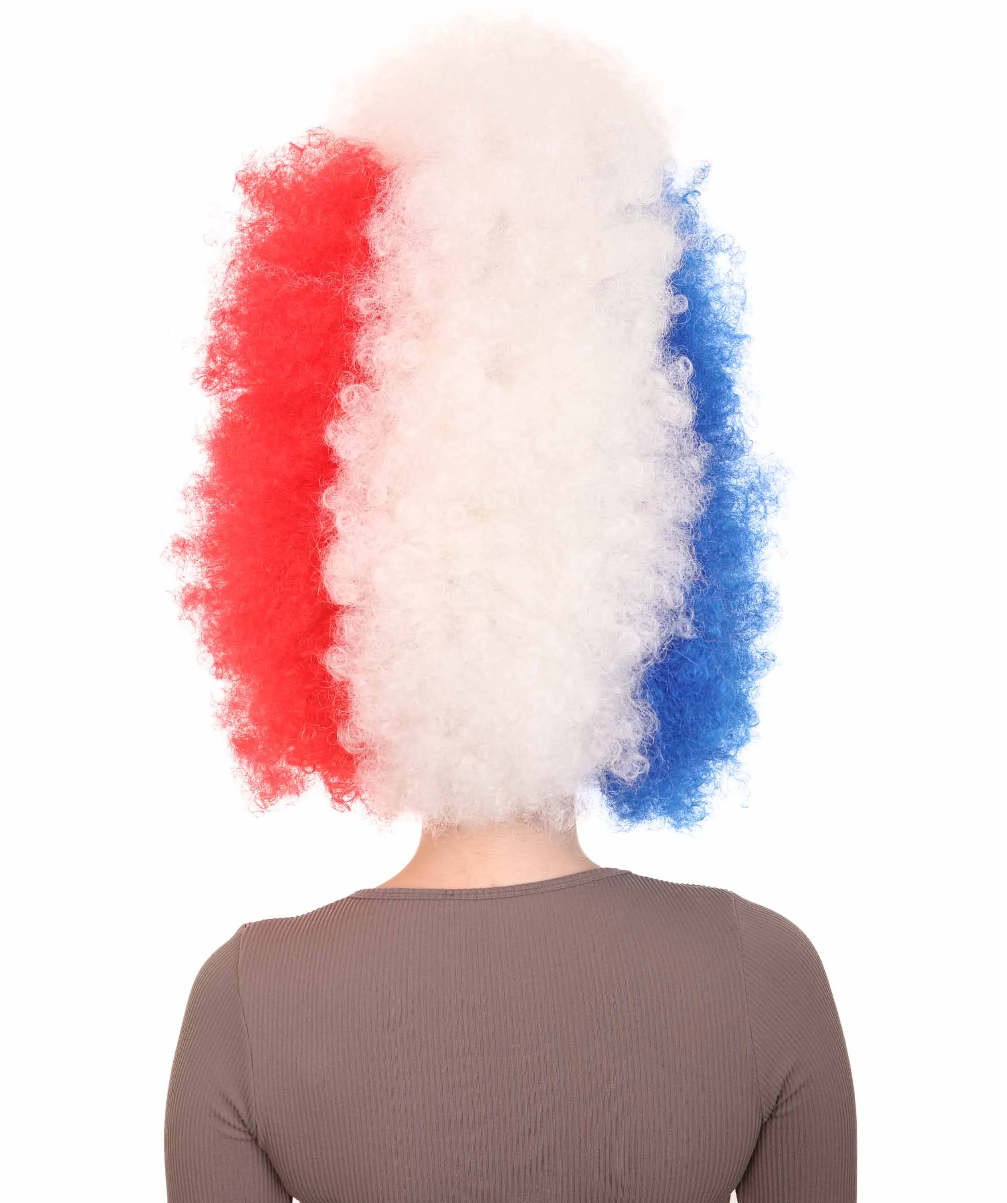 Patriote Flag Sport Party Jumbo Afro Wig | Premium Breathable Capless Cap