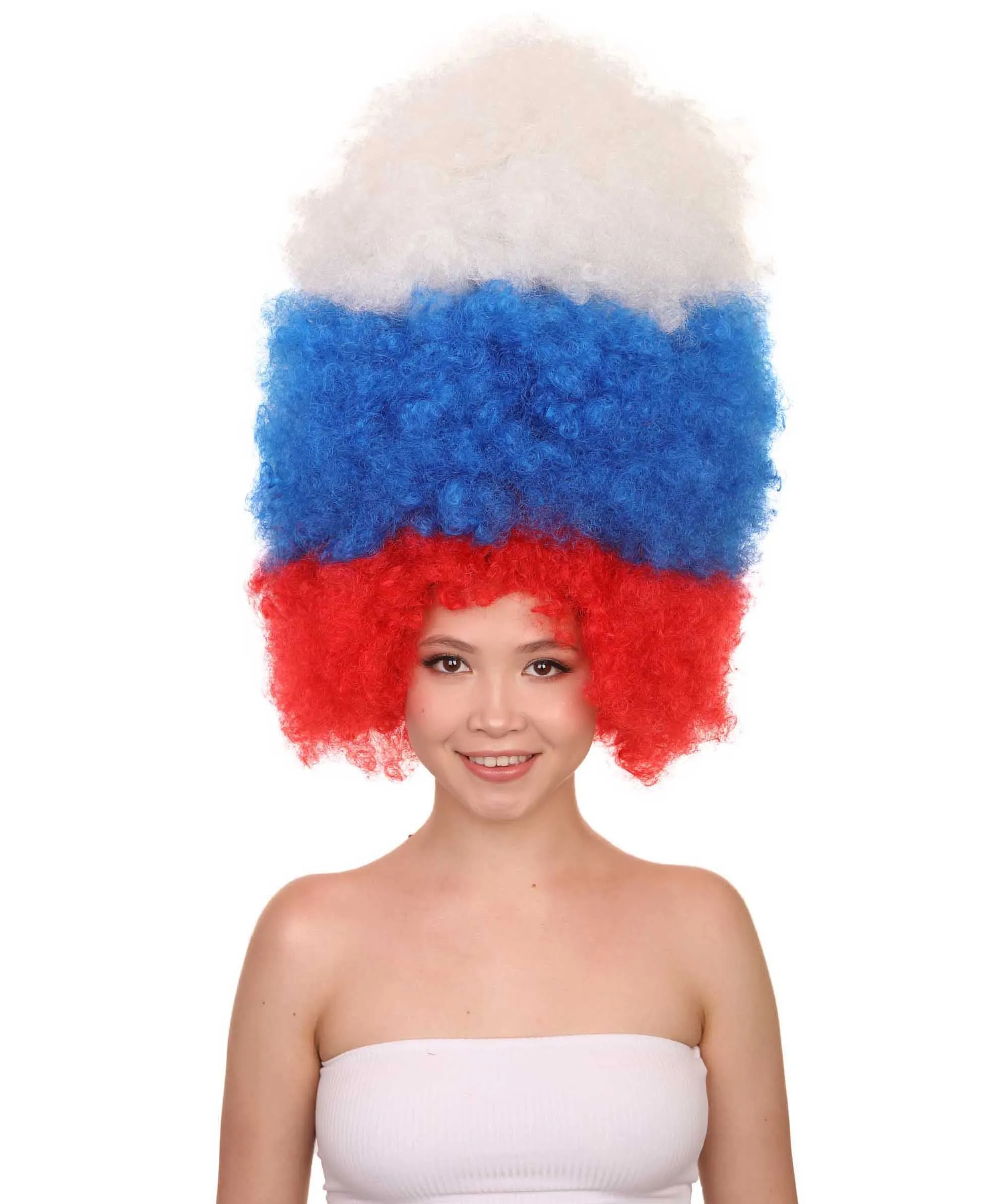 Patriote Flag Sport Party Jumbo Afro Wig | Premium Breathable Capless Cap