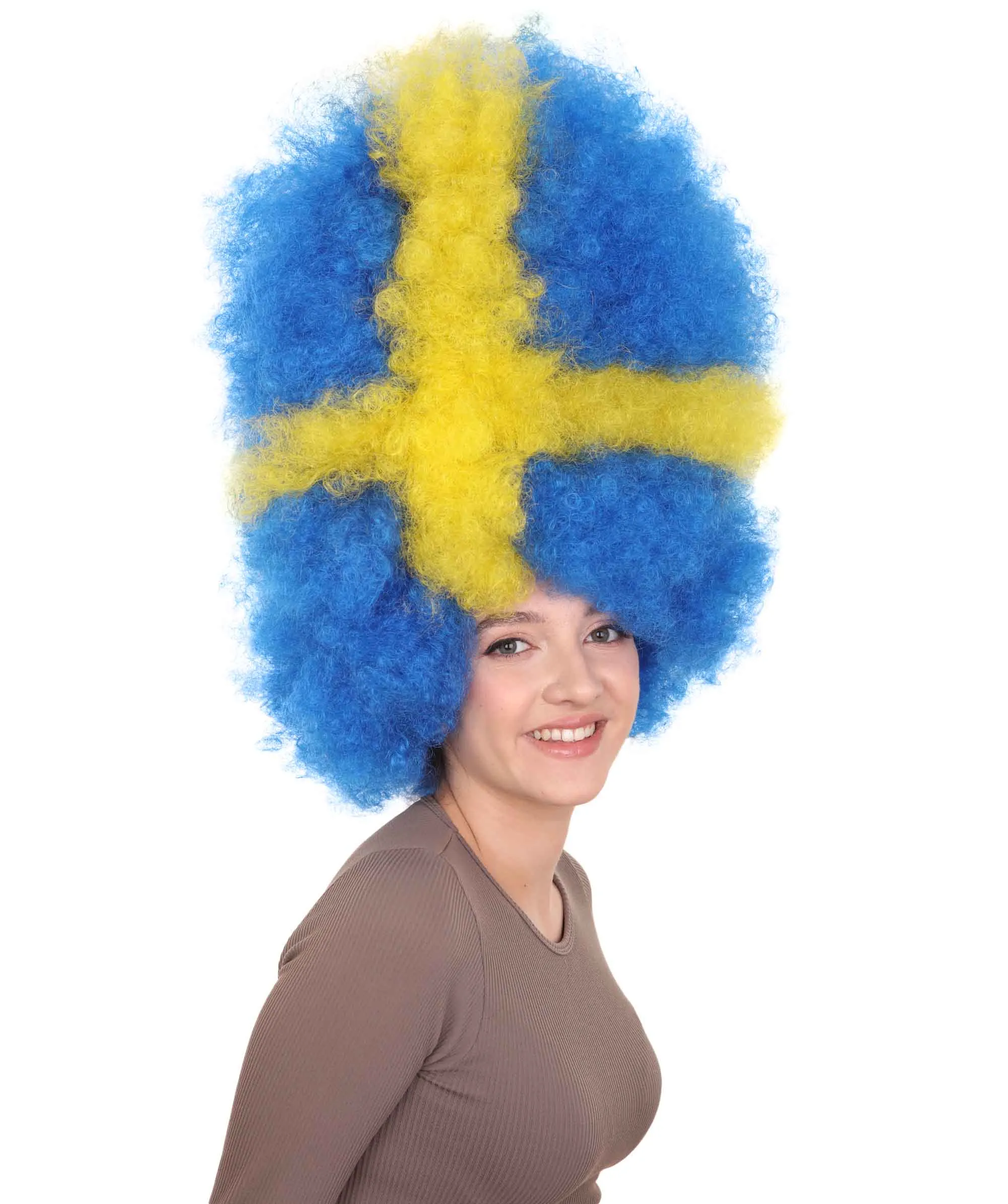 Patriote Flag Sport Party Jumbo Afro Wig | Premium Breathable Capless Cap