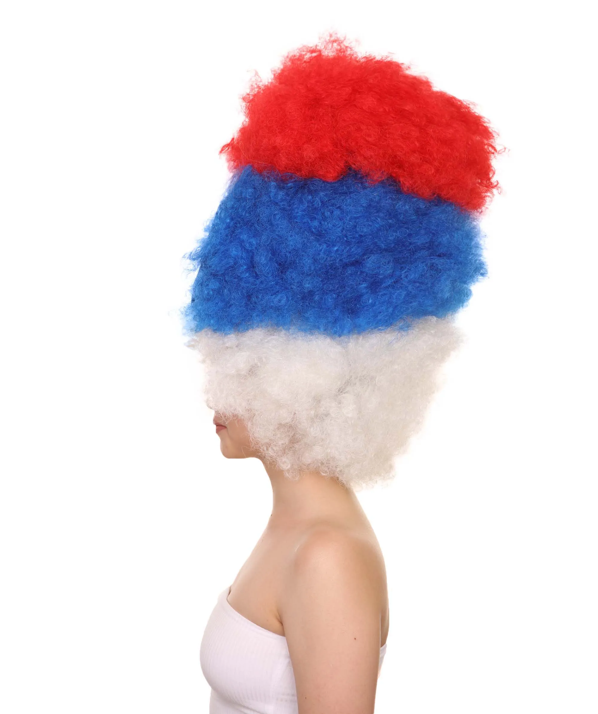 Patriote Flag Sport Party Jumbo Afro Wig | Premium Breathable Capless Cap