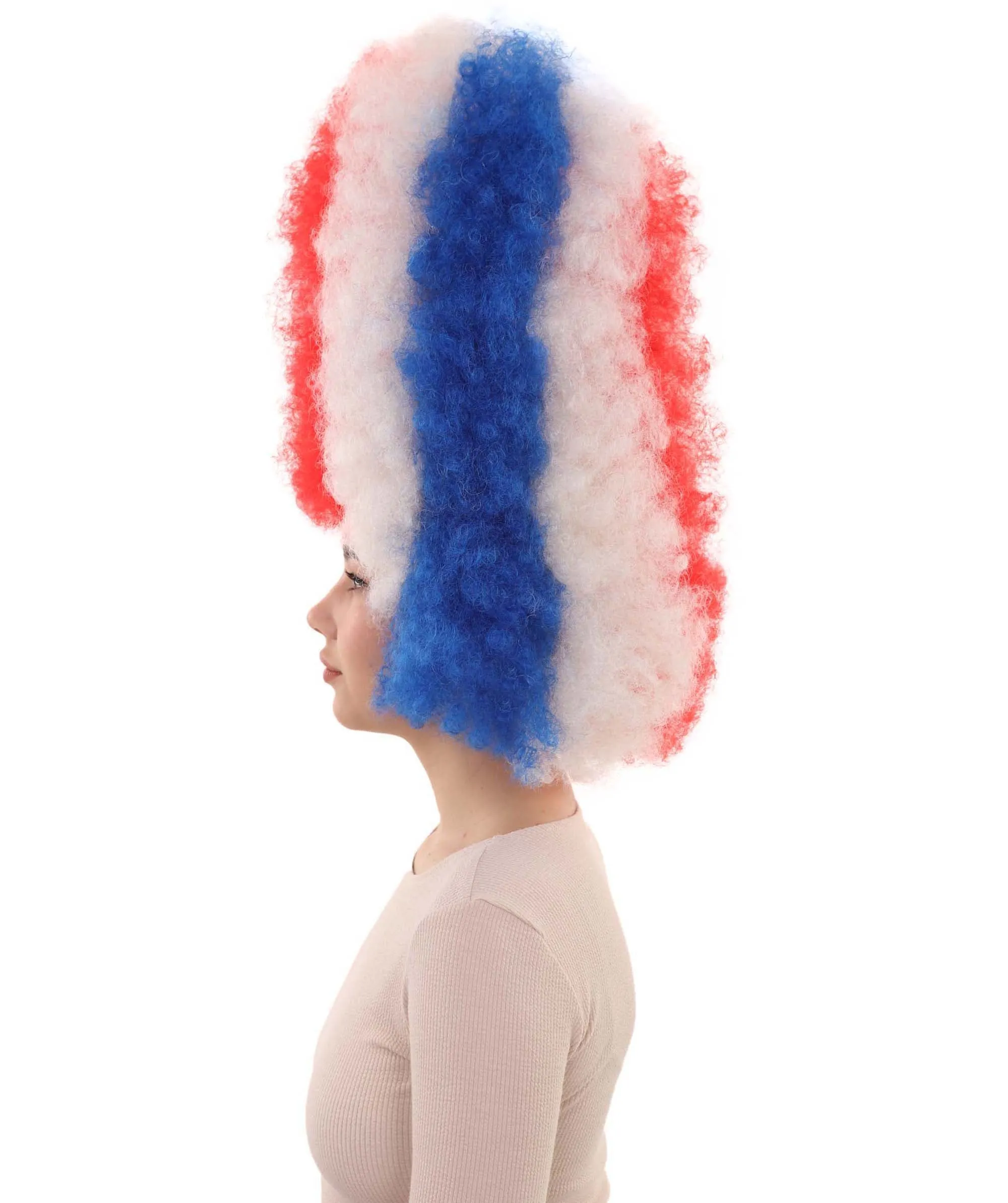 Patriote Flag Sport Party Jumbo Afro Wig | Premium Breathable Capless Cap