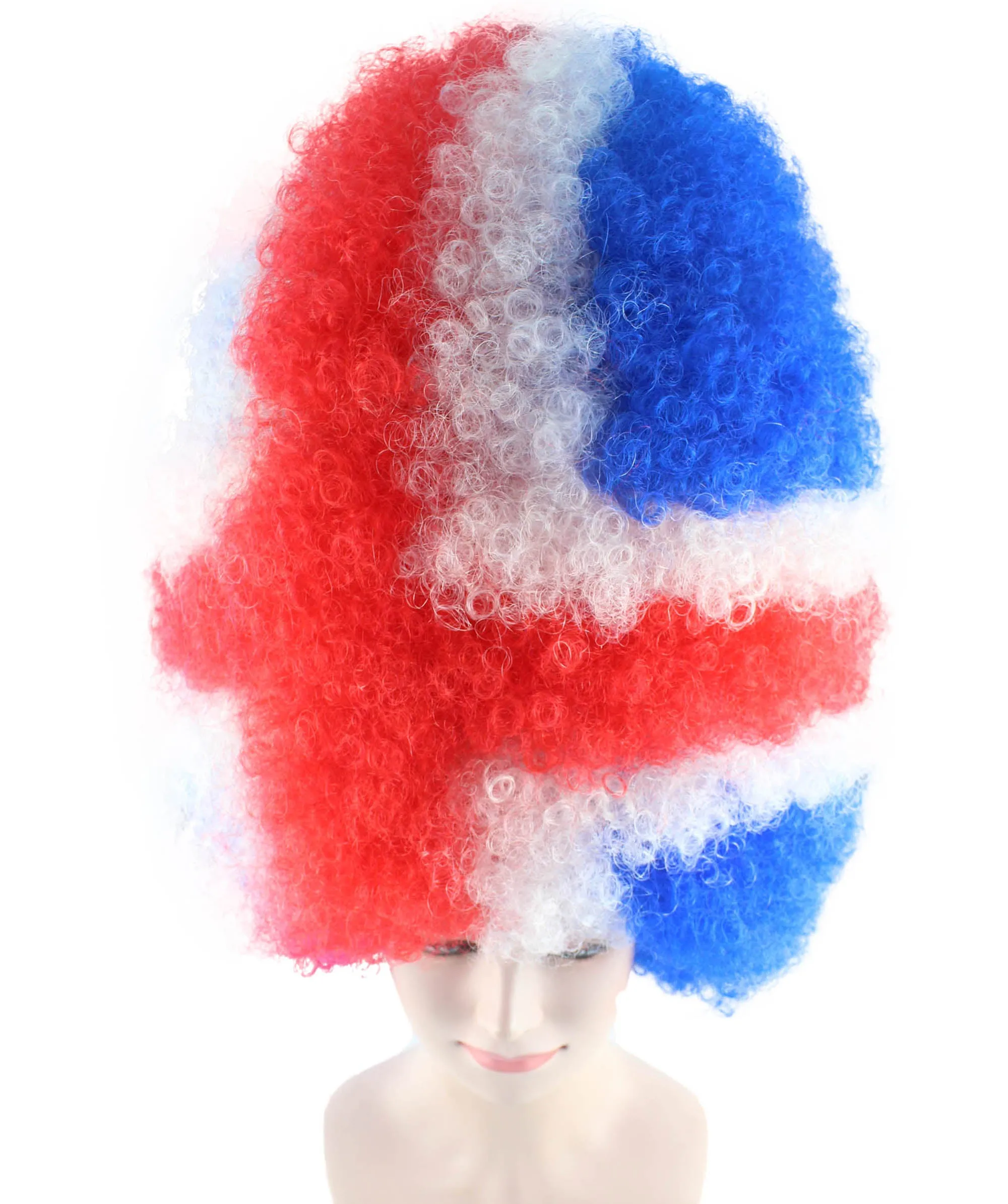 Patriote Flag Sport Party Jumbo Afro Wig | Premium Breathable Capless Cap