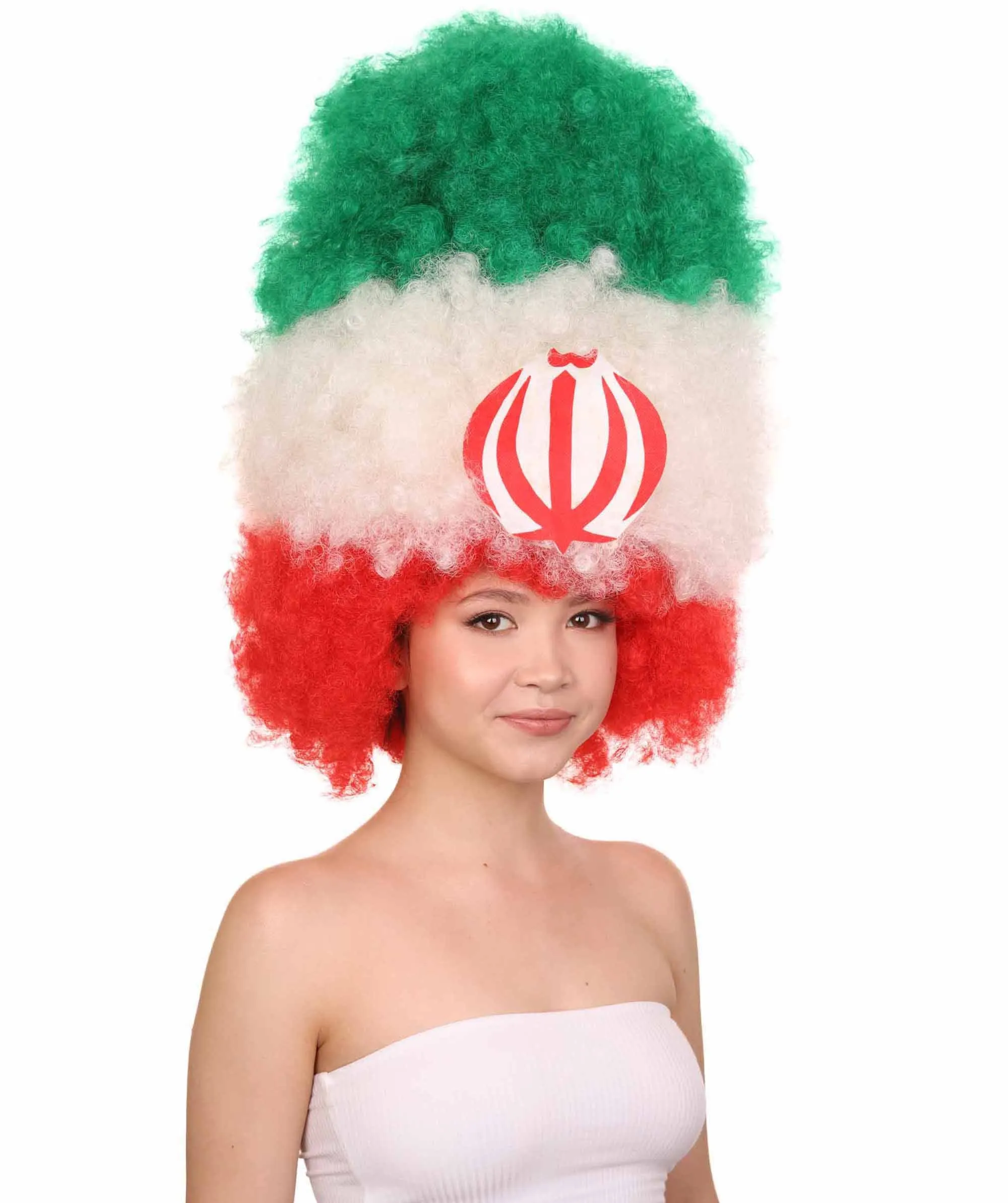 Patriote Flag Sport Party Jumbo Afro Wig | Premium Breathable Capless Cap