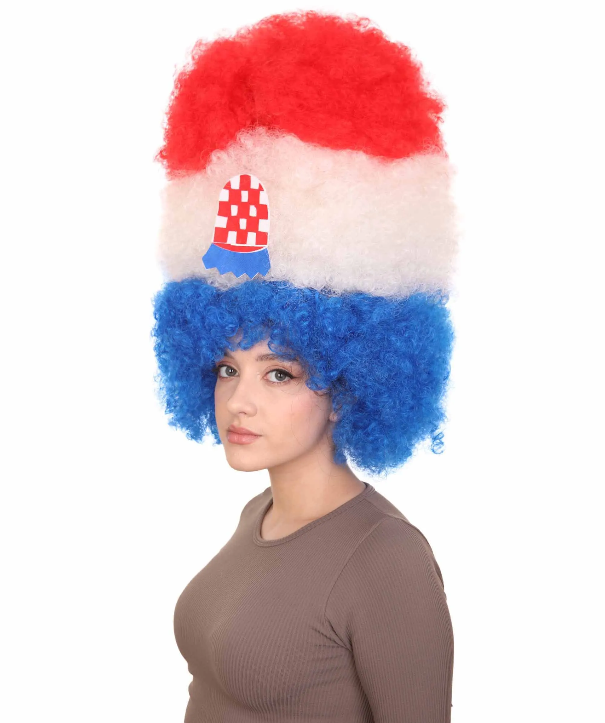 Patriote Flag Sport Party Jumbo Afro Wig | Premium Breathable Capless Cap