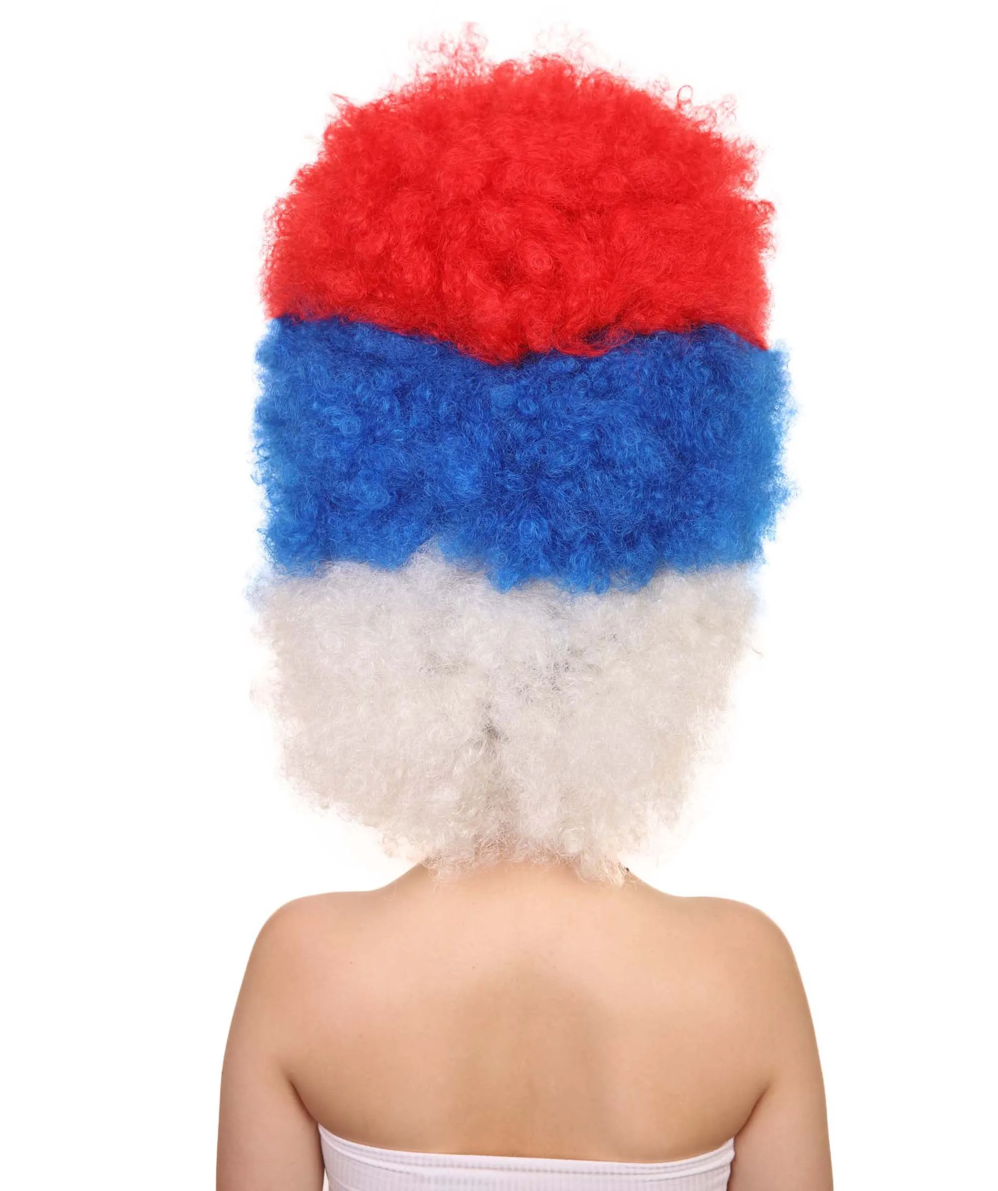 Patriote Flag Sport Party Jumbo Afro Wig | Premium Breathable Capless Cap