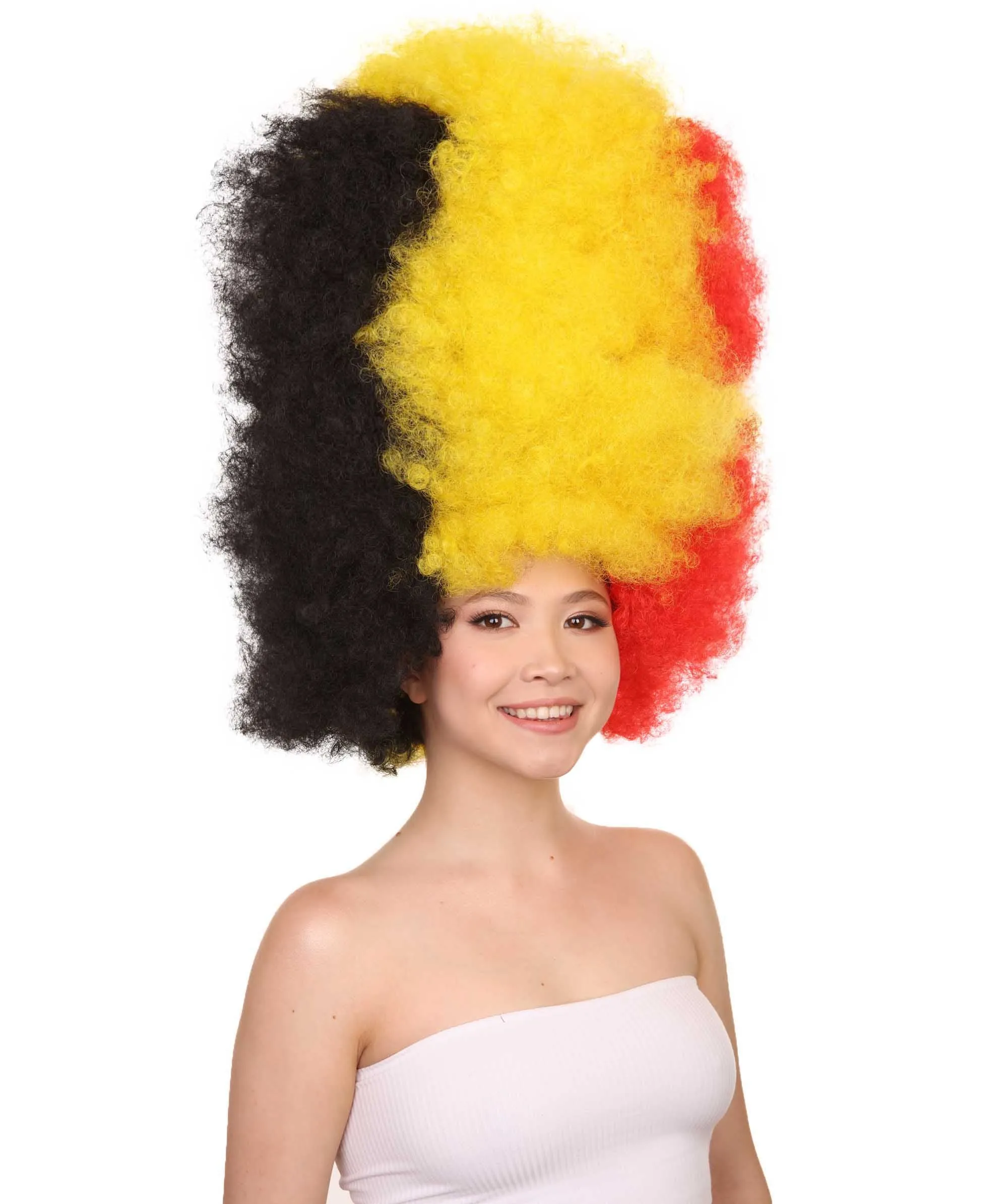 Patriote Flag Sport Party Jumbo Afro Wig | Premium Breathable Capless Cap