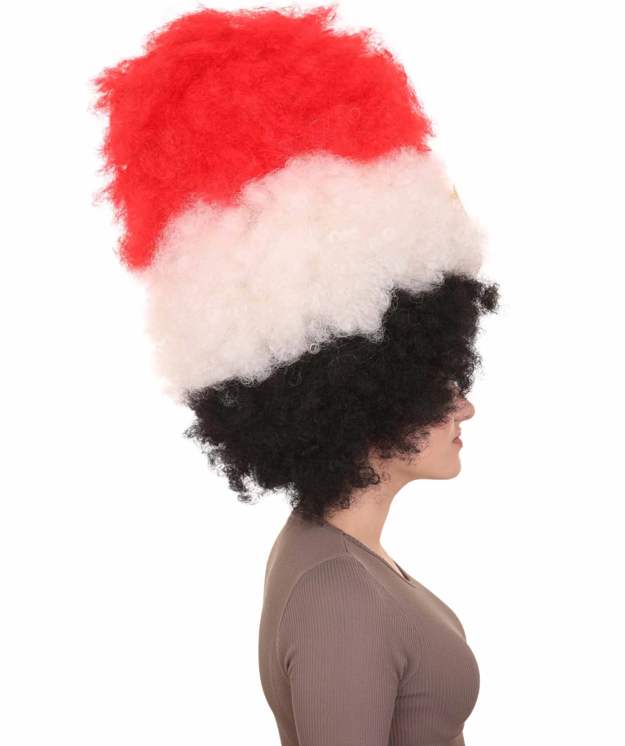 Patriote Flag Sport Party Jumbo Afro Wig | Premium Breathable Capless Cap