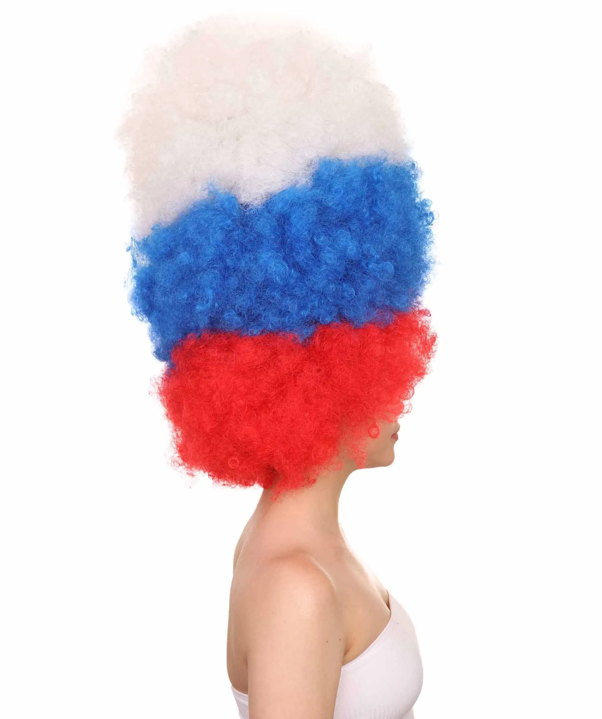 Patriote Flag Sport Party Jumbo Afro Wig | Premium Breathable Capless Cap