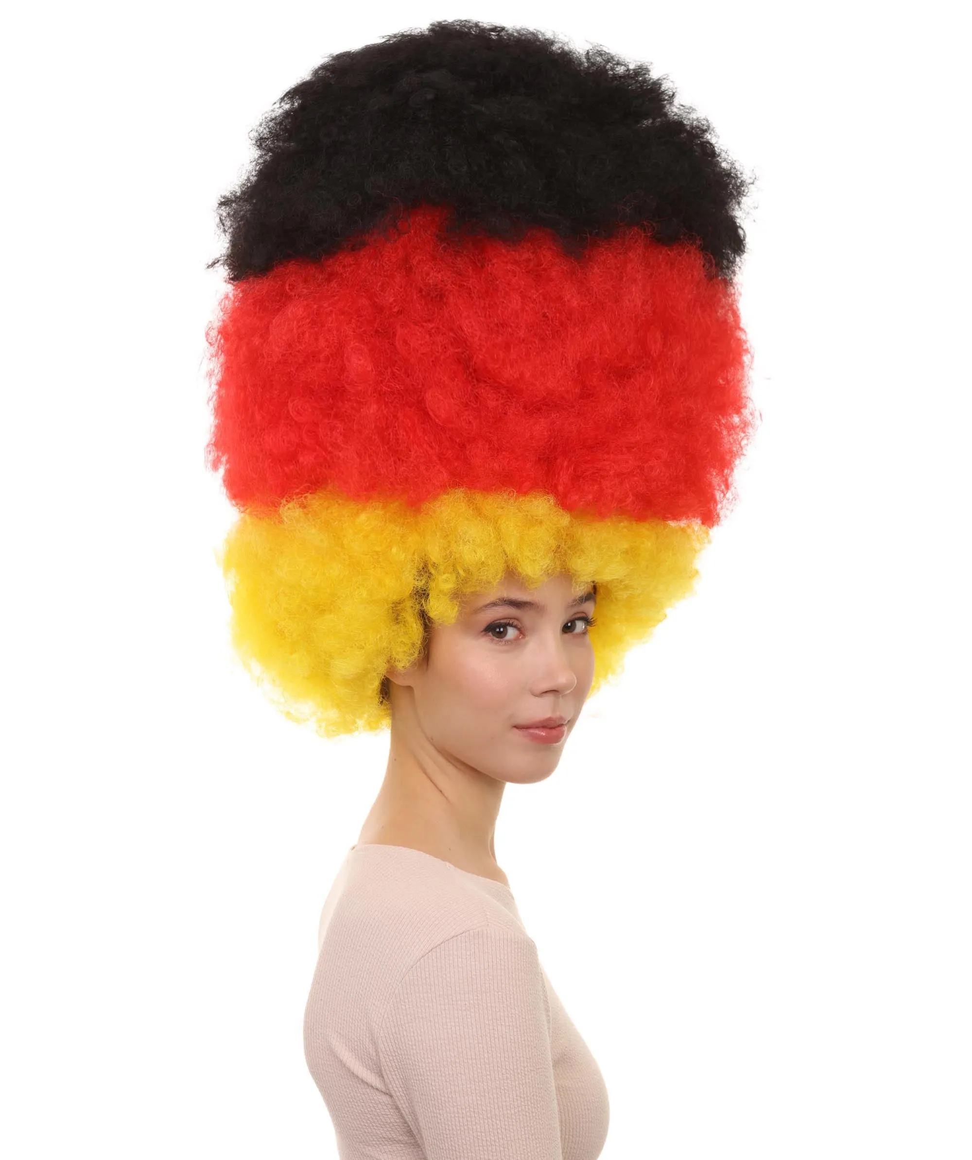 Patriote Flag Sport Party Jumbo Afro Wig | Premium Breathable Capless Cap