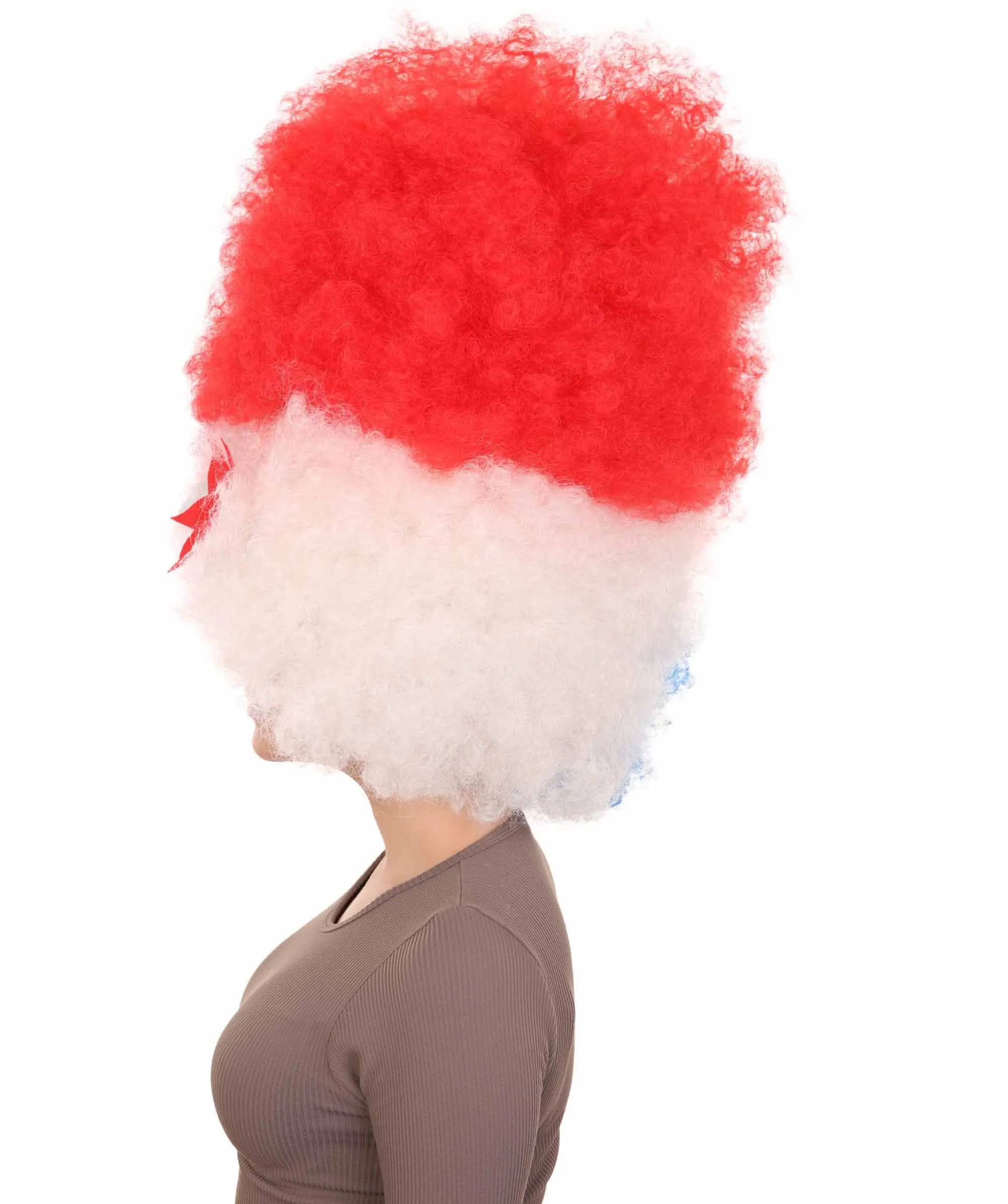 Patriote Flag Sport Party Jumbo Afro Wig | Premium Breathable Capless Cap