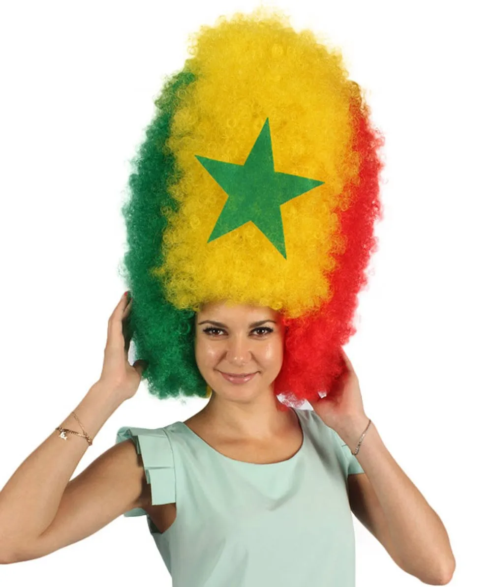 Patriote Flag Sport Party Jumbo Afro Wig | Premium Breathable Capless Cap