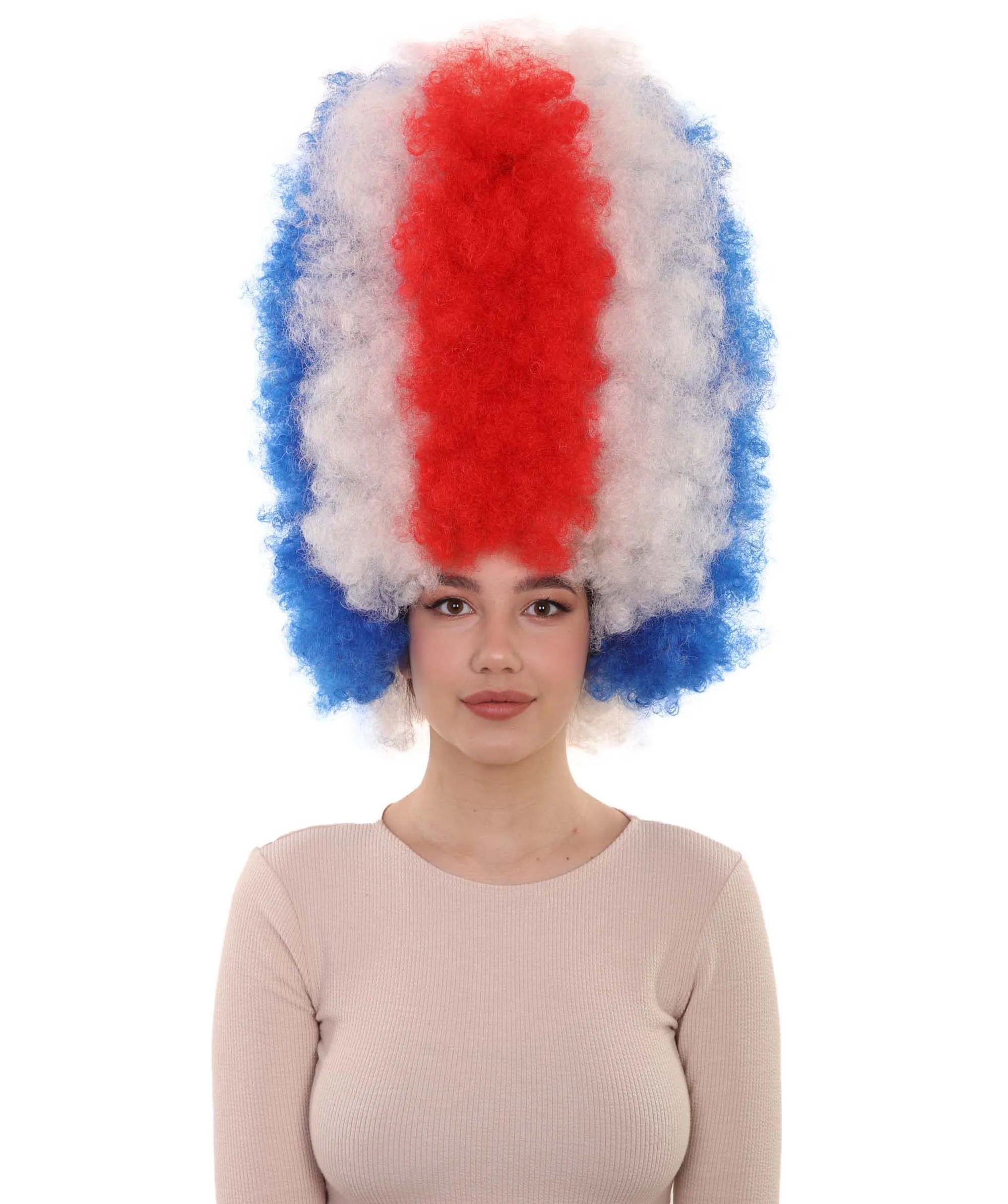 Patriote Flag Sport Party Jumbo Afro Wig | Premium Breathable Capless Cap