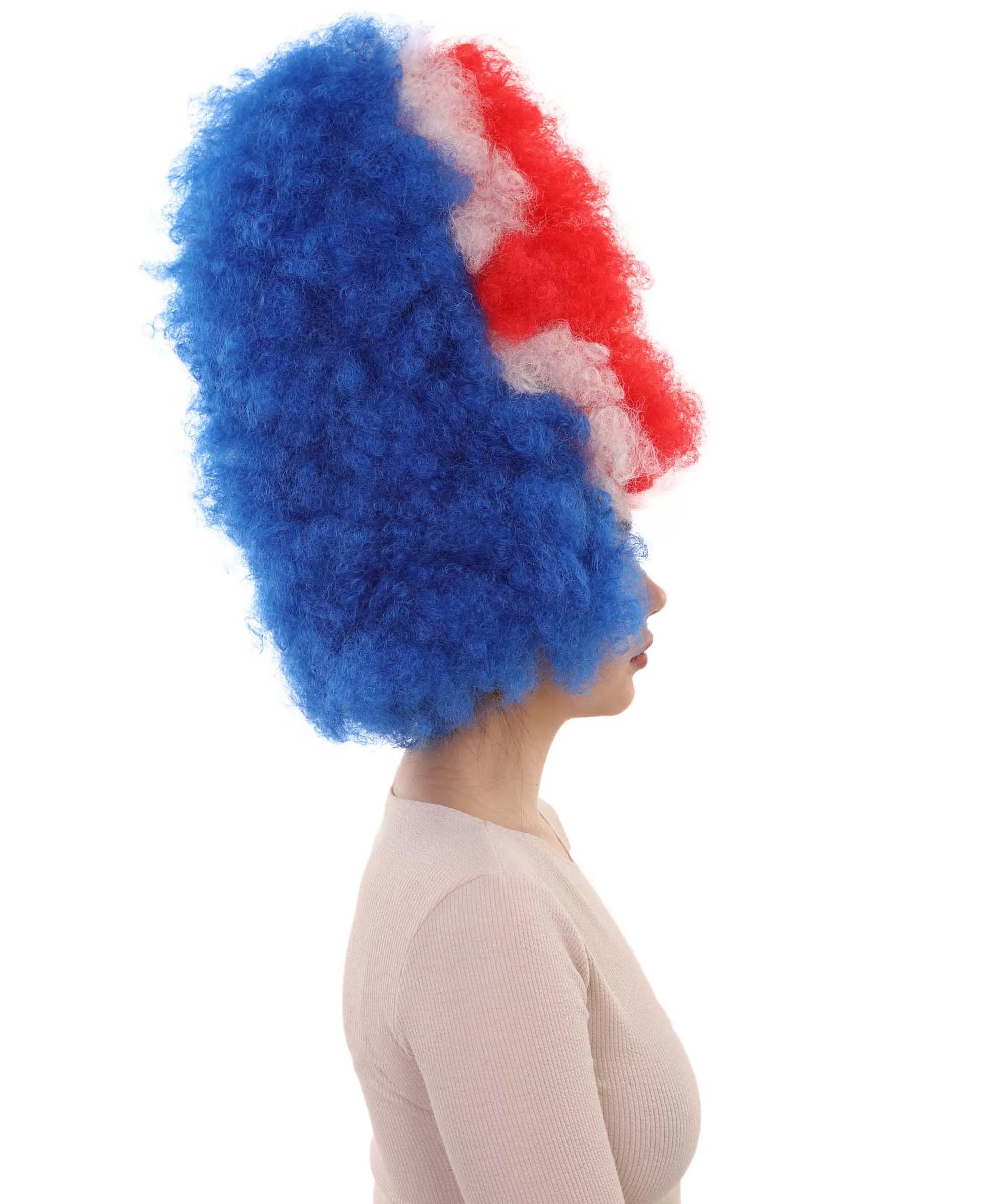 Patriote Flag Sport Party Jumbo Afro Wig | Premium Breathable Capless Cap