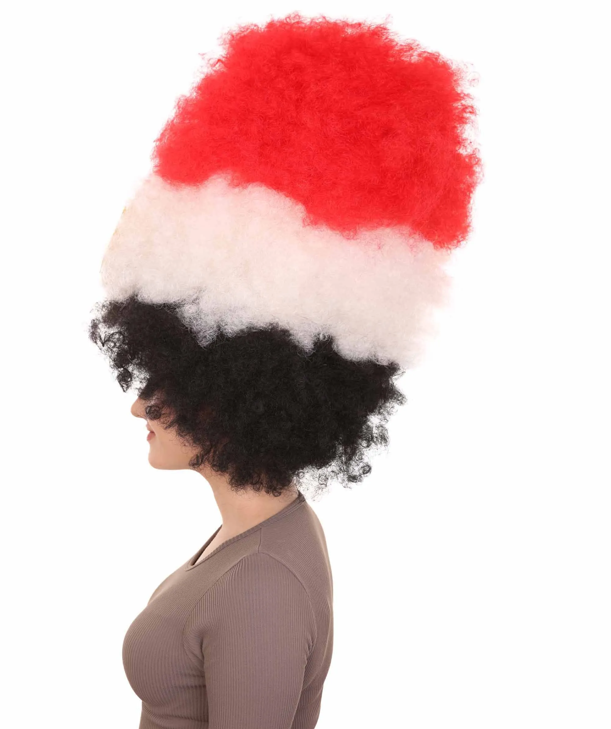 Patriote Flag Sport Party Jumbo Afro Wig | Premium Breathable Capless Cap