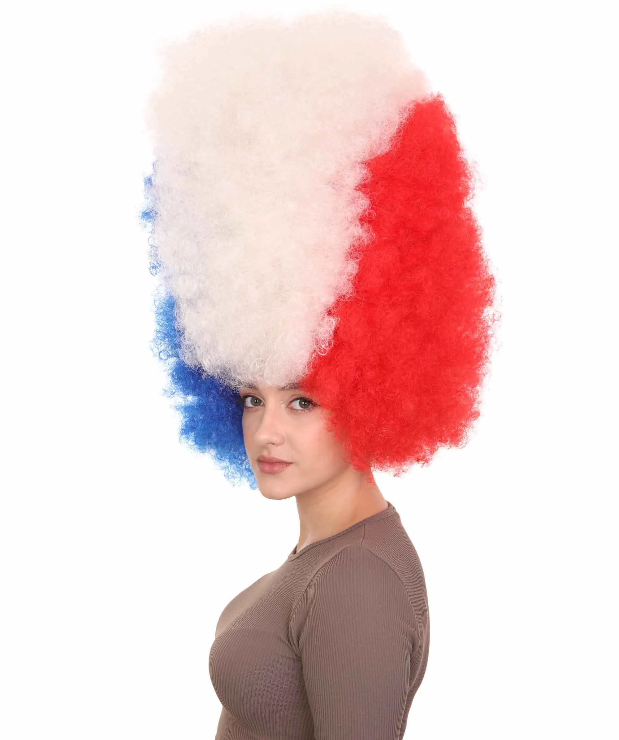 Patriote Flag Sport Party Jumbo Afro Wig | Premium Breathable Capless Cap