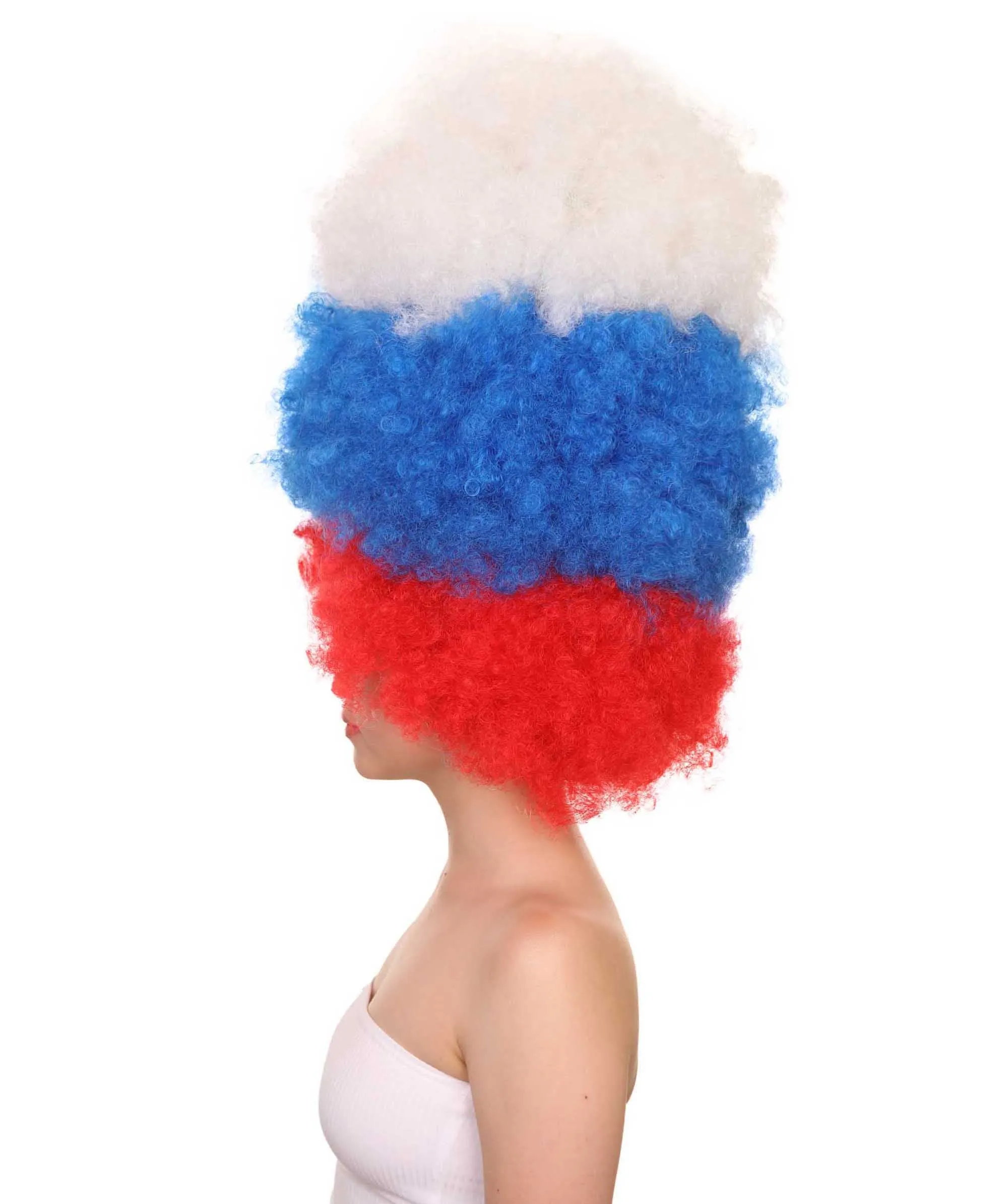 Patriote Flag Sport Party Jumbo Afro Wig | Premium Breathable Capless Cap