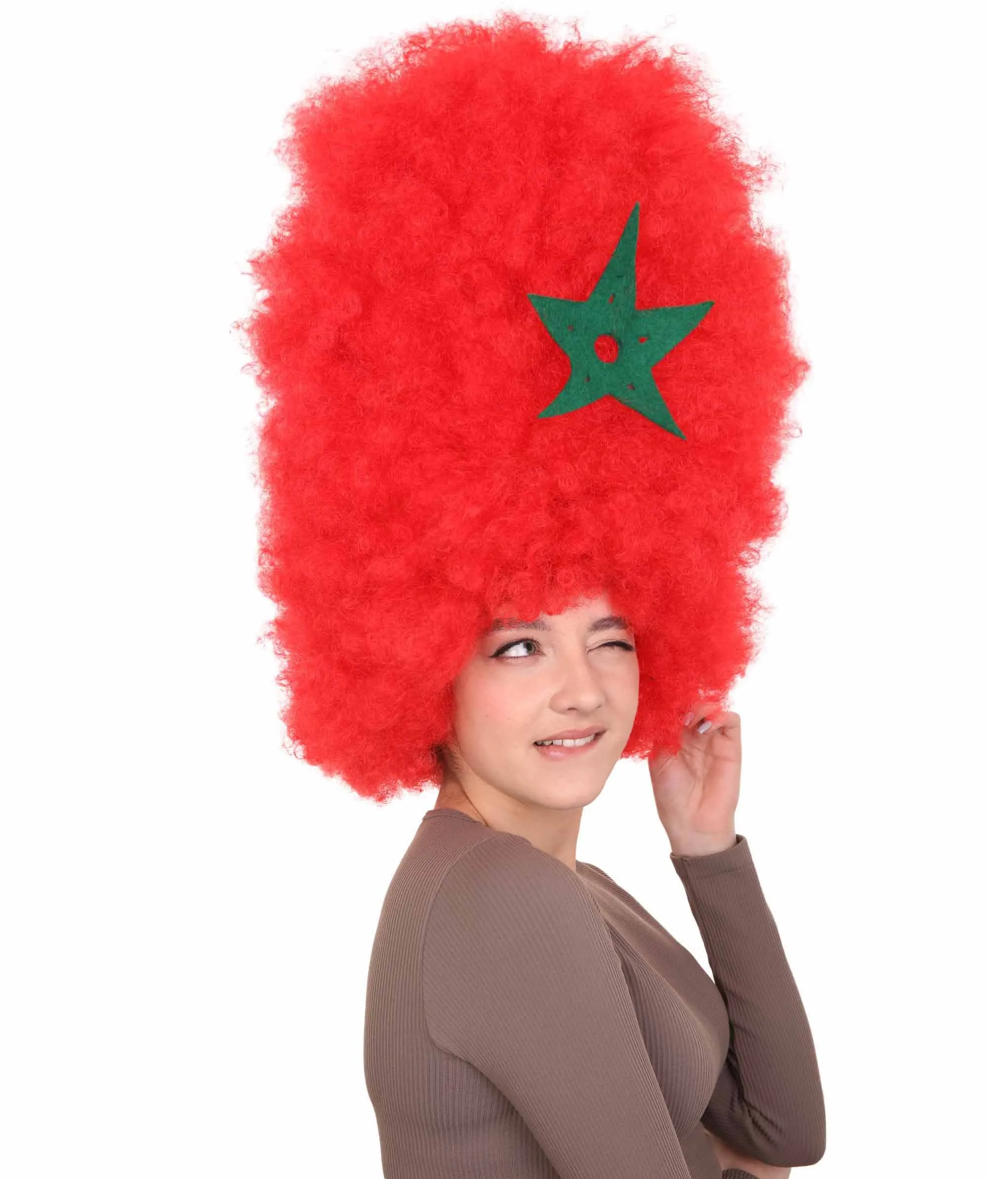 Patriote Flag Sport Party Jumbo Afro Wig | Premium Breathable Capless Cap