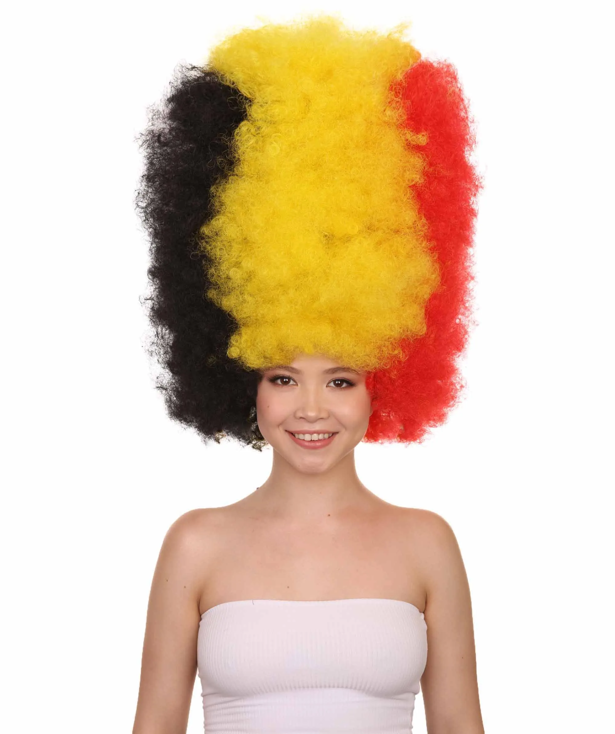 Patriote Flag Sport Party Jumbo Afro Wig | Premium Breathable Capless Cap