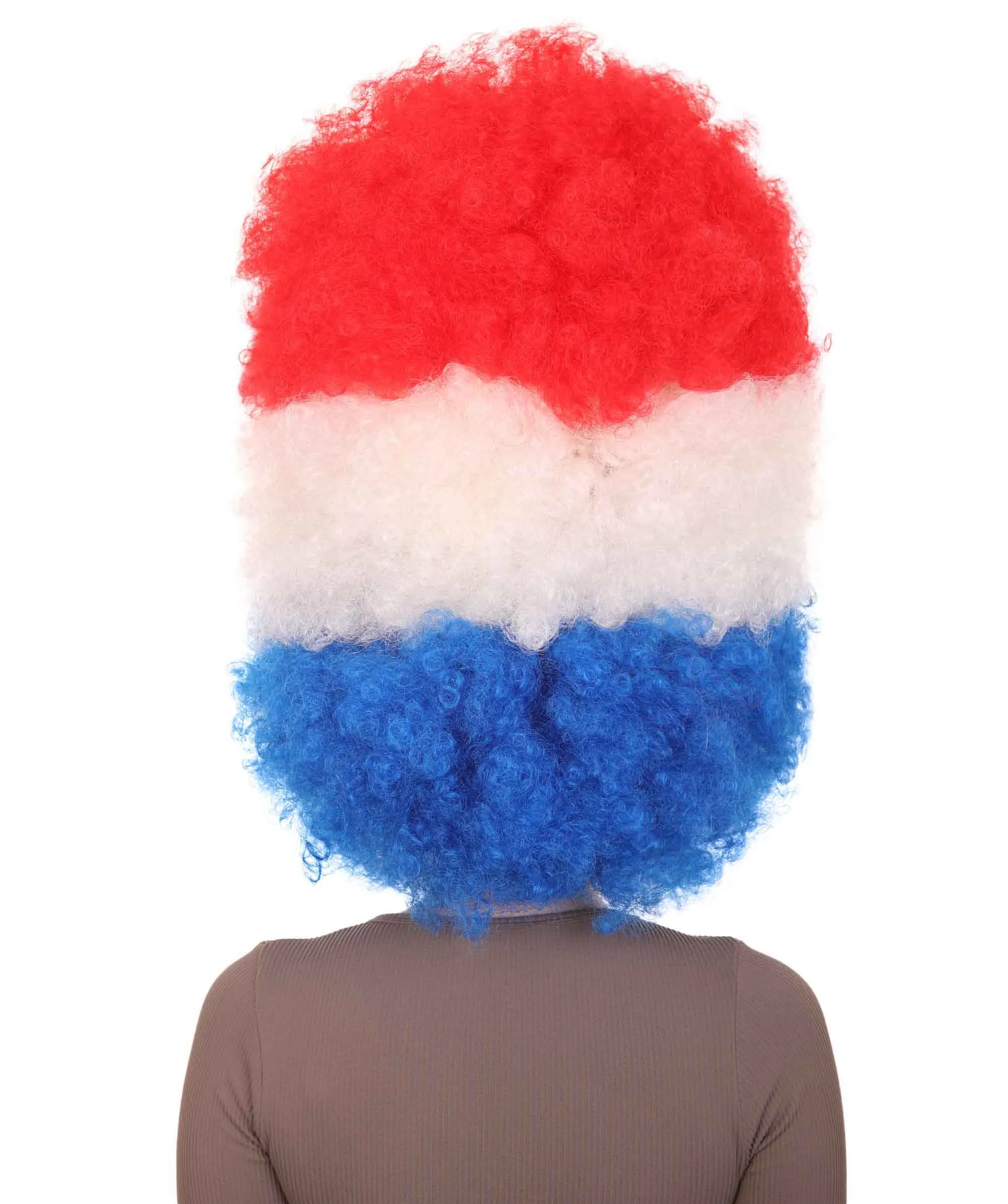 Patriote Flag Sport Party Jumbo Afro Wig | Premium Breathable Capless Cap