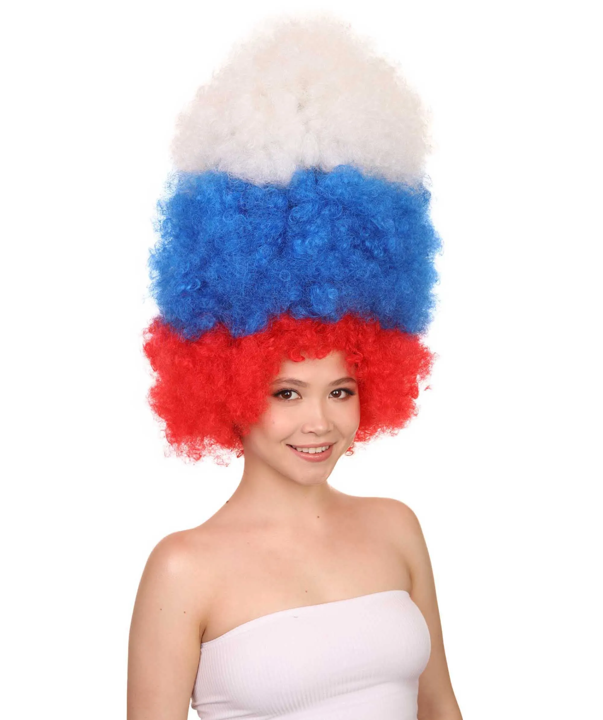 Patriote Flag Sport Party Jumbo Afro Wig | Premium Breathable Capless Cap