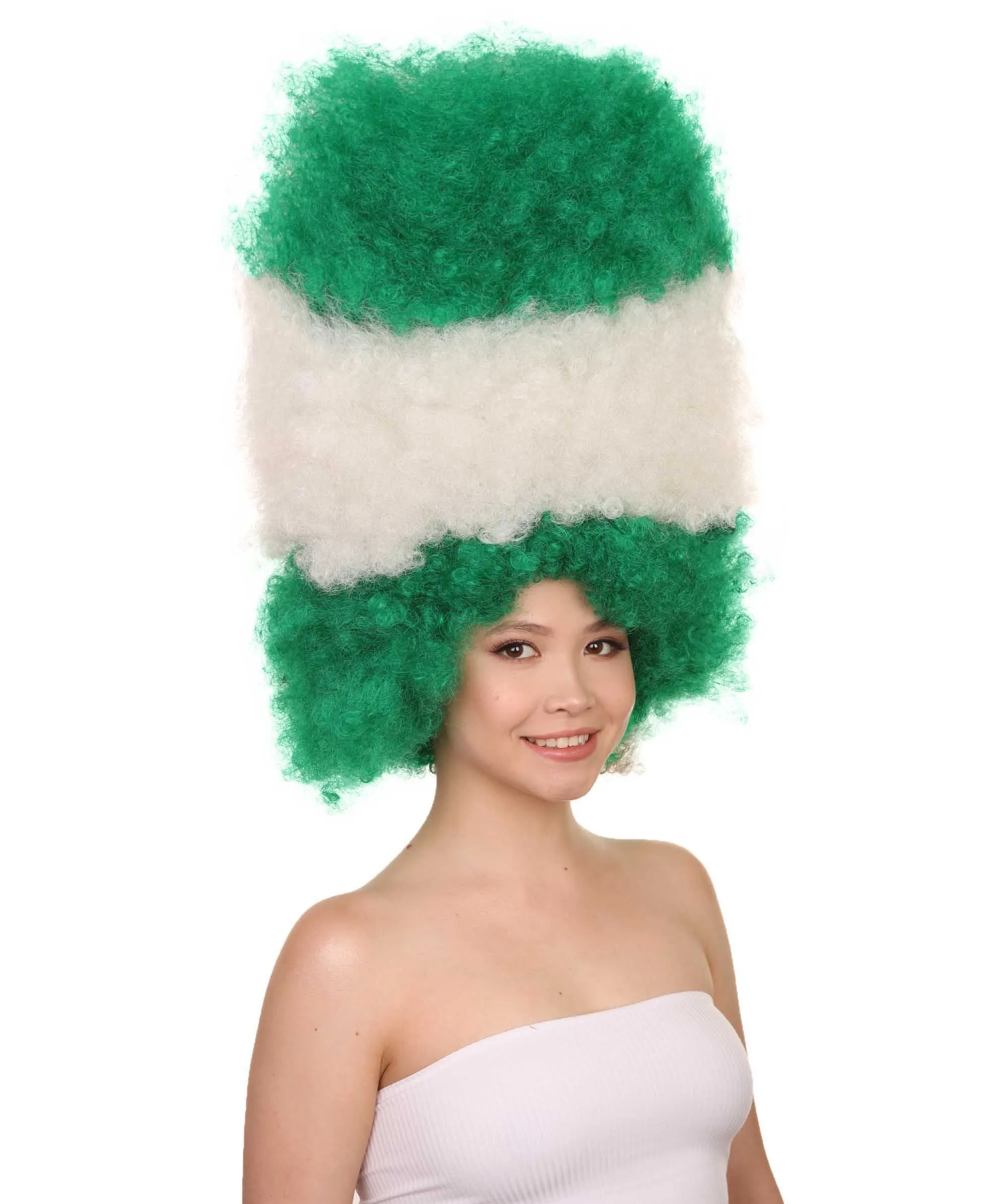 Patriote Flag Sport Party Jumbo Afro Wig | Premium Breathable Capless Cap