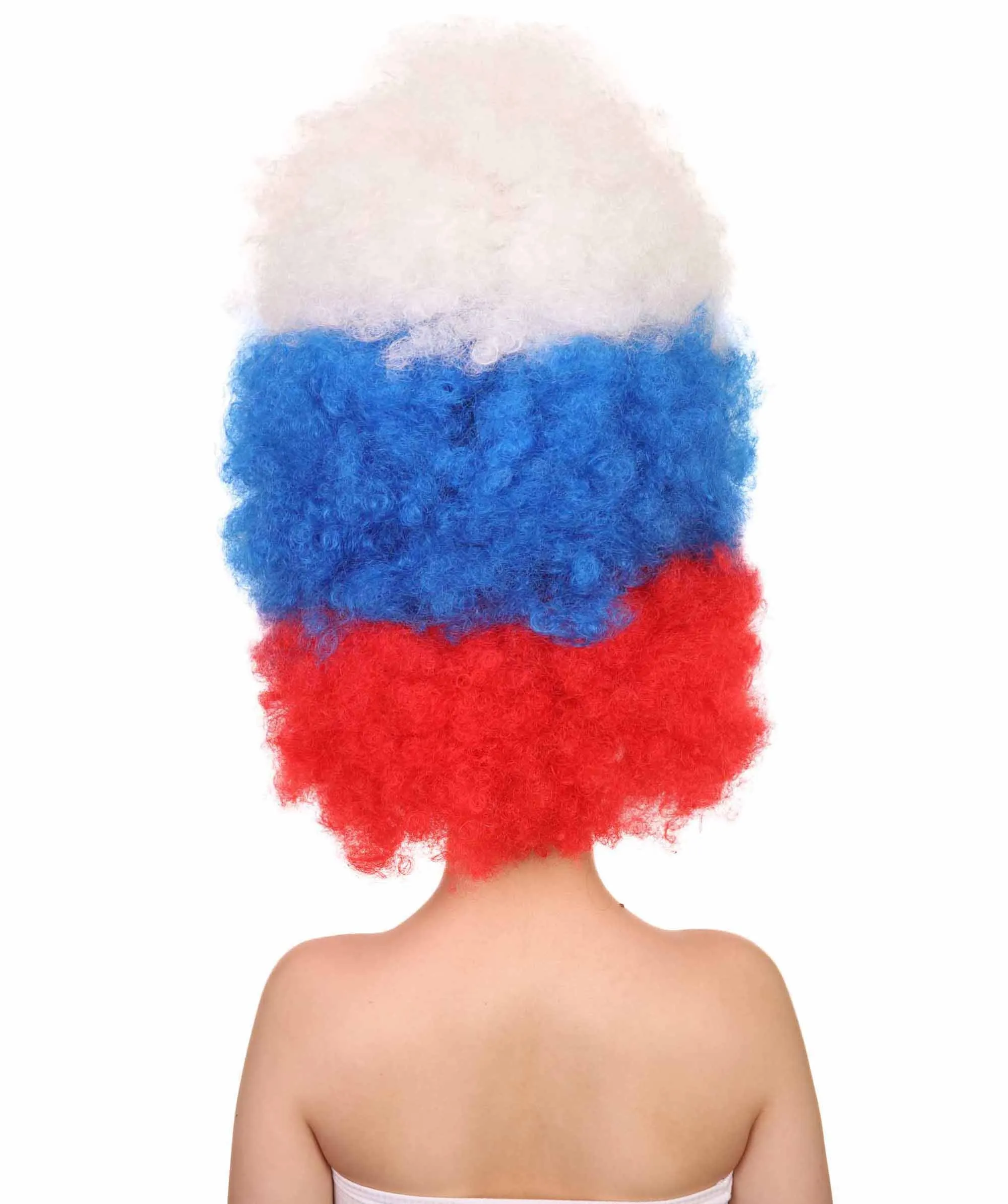 Patriote Flag Sport Party Jumbo Afro Wig | Premium Breathable Capless Cap