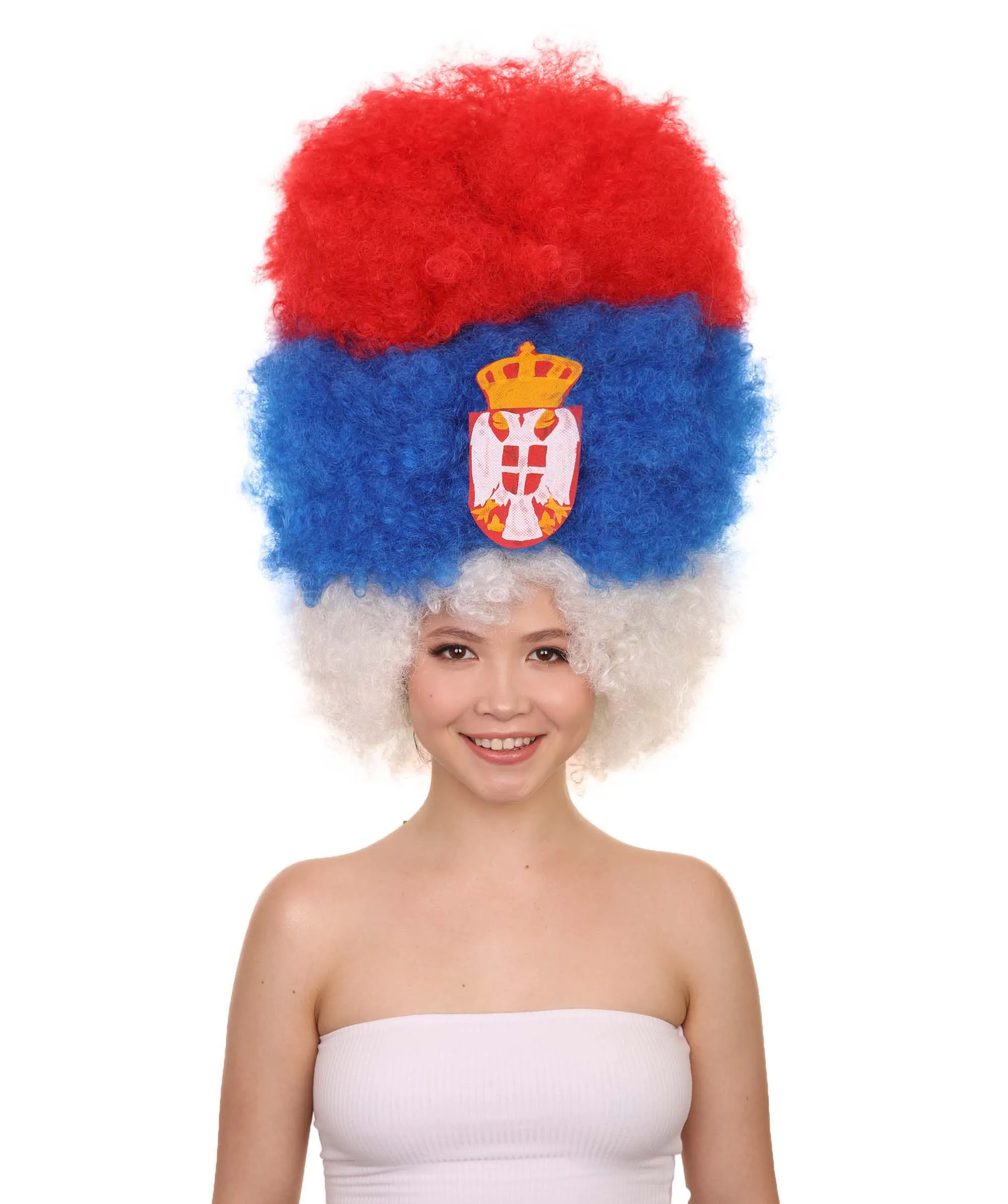 Patriote Flag Sport Party Jumbo Afro Wig | Premium Breathable Capless Cap