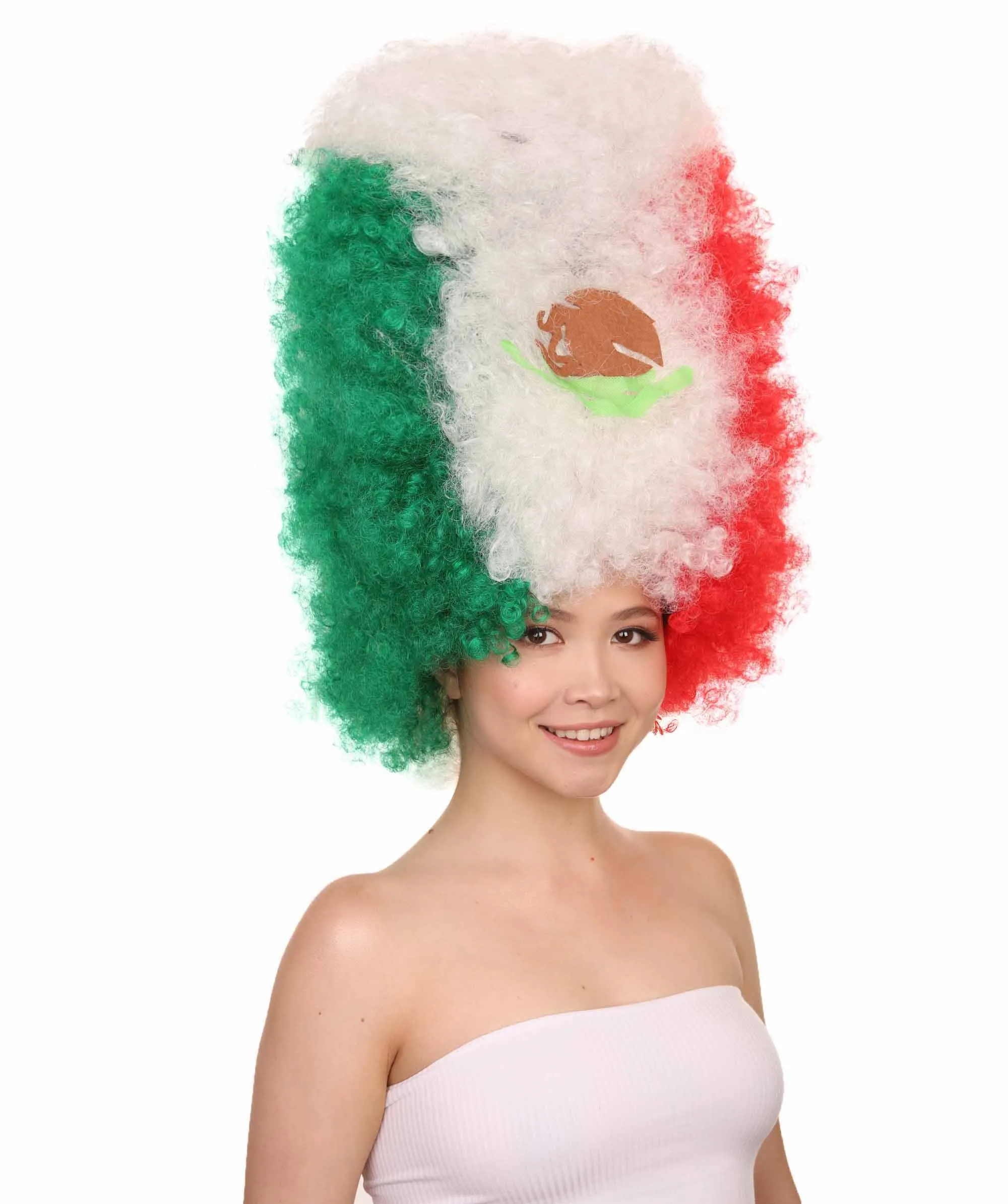 Patriote Flag Sport Party Jumbo Afro Wig | Premium Breathable Capless Cap