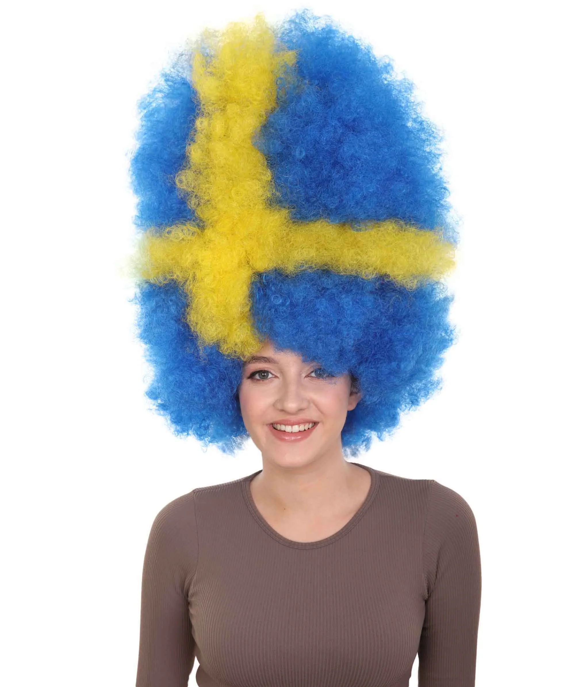 Patriote Flag Sport Party Jumbo Afro Wig | Premium Breathable Capless Cap