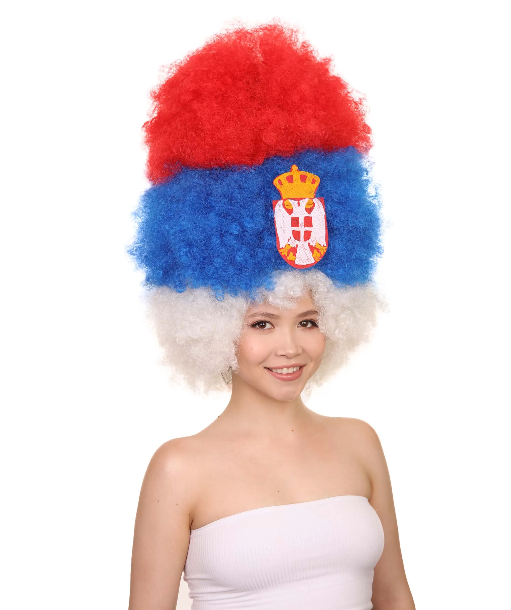 Patriote Flag Sport Party Jumbo Afro Wig | Premium Breathable Capless Cap