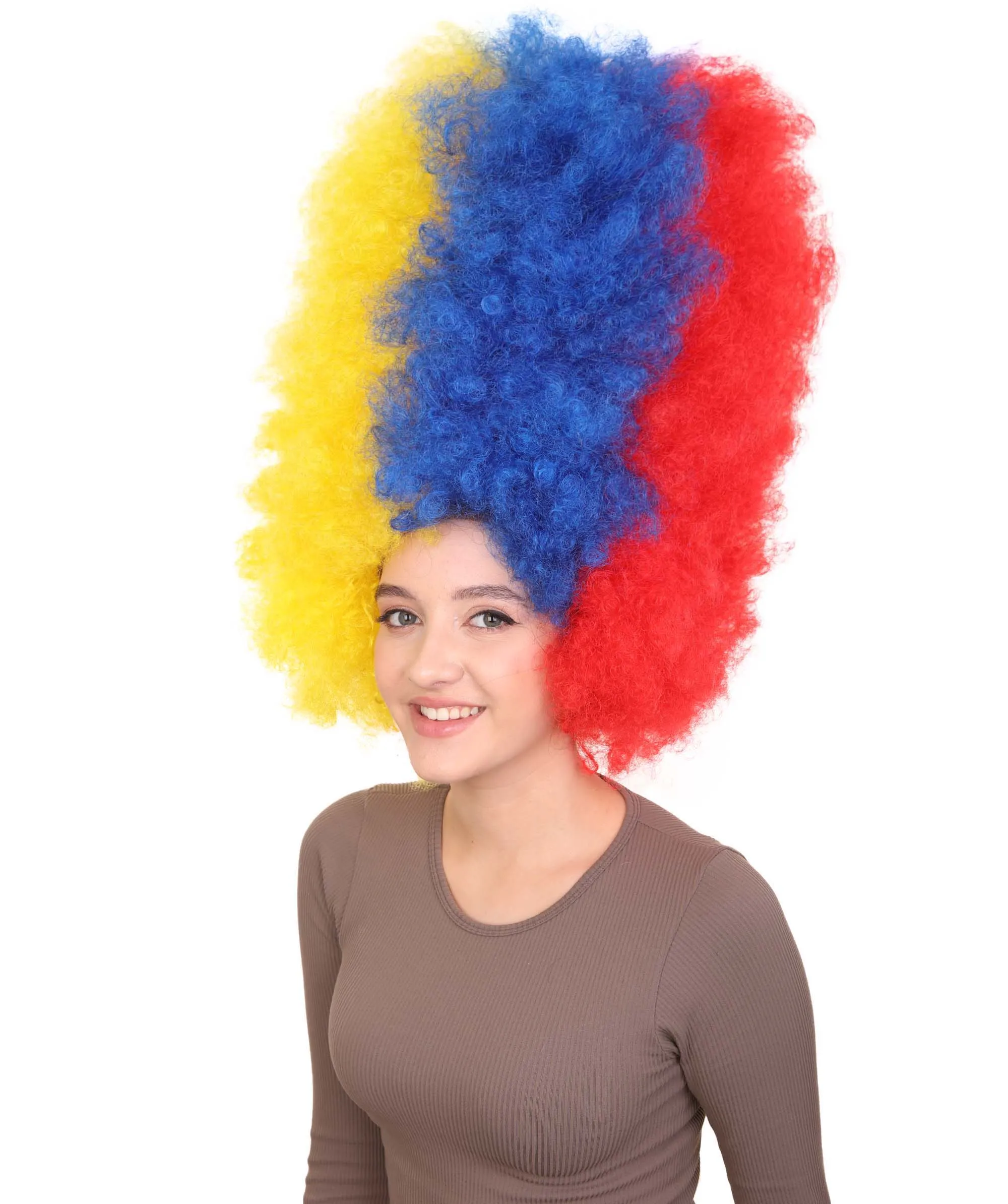 Patriote Flag Sport Party Jumbo Afro Wig | Premium Breathable Capless Cap