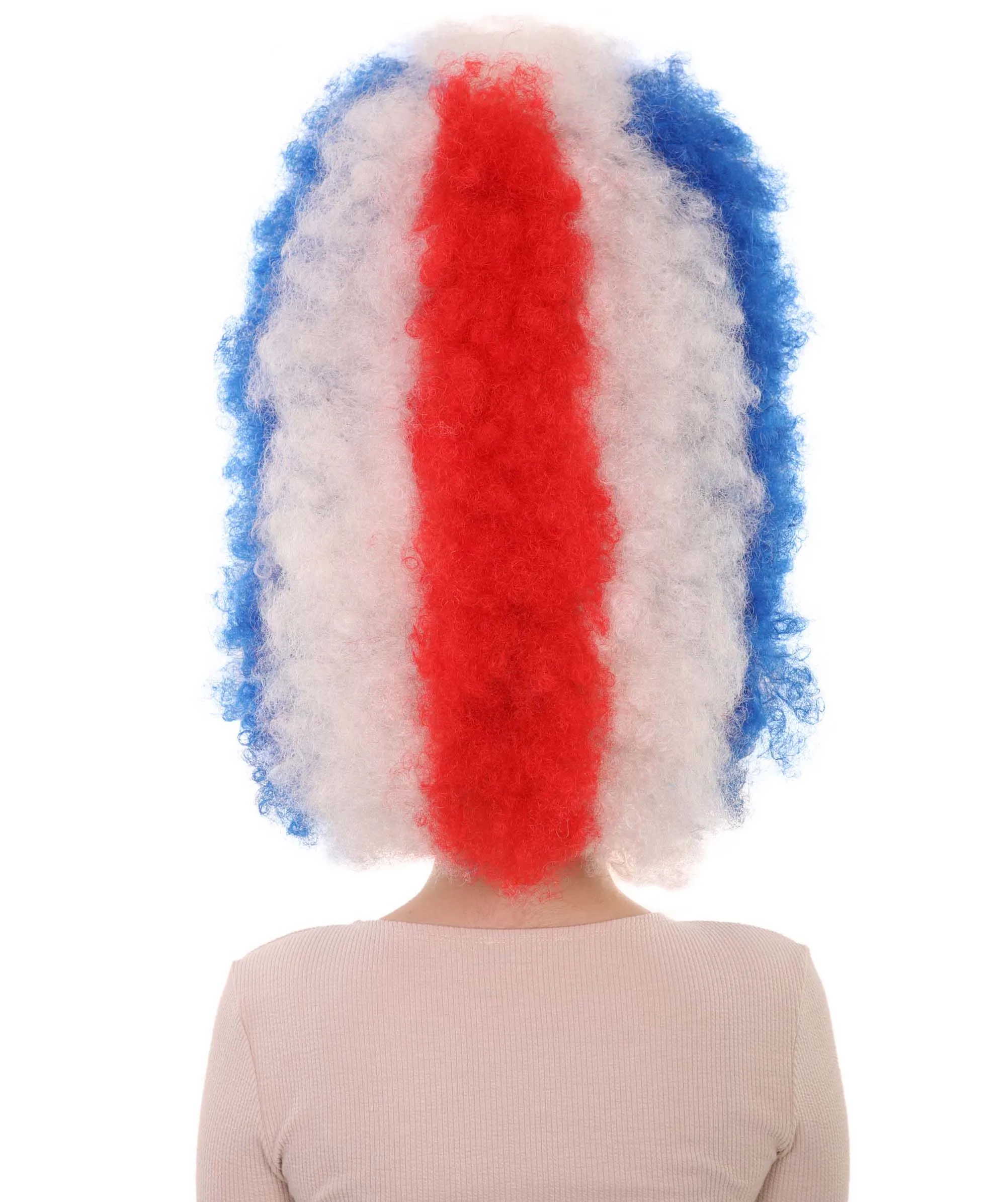 Patriote Flag Sport Party Jumbo Afro Wig | Premium Breathable Capless Cap