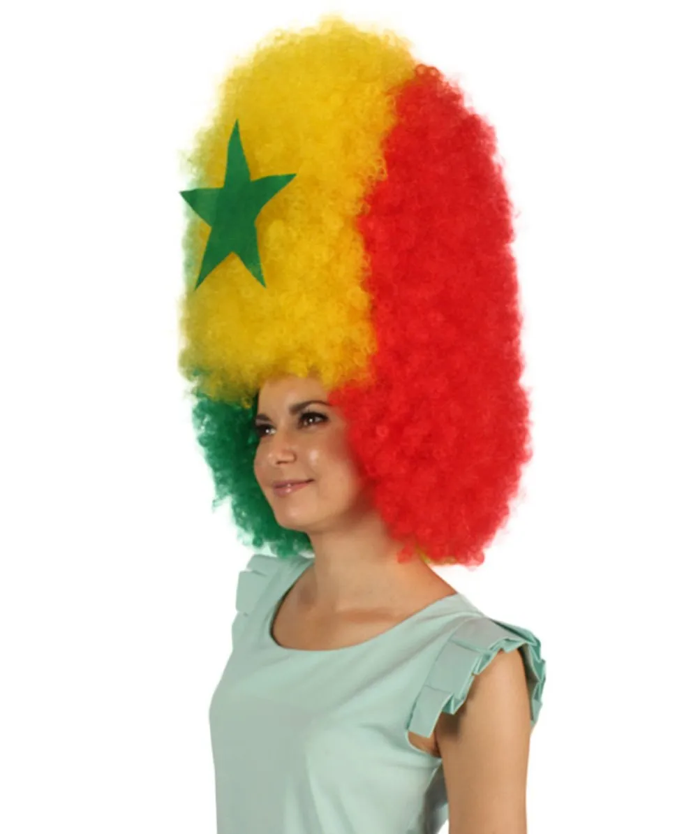 Patriote Flag Sport Party Jumbo Afro Wig | Premium Breathable Capless Cap