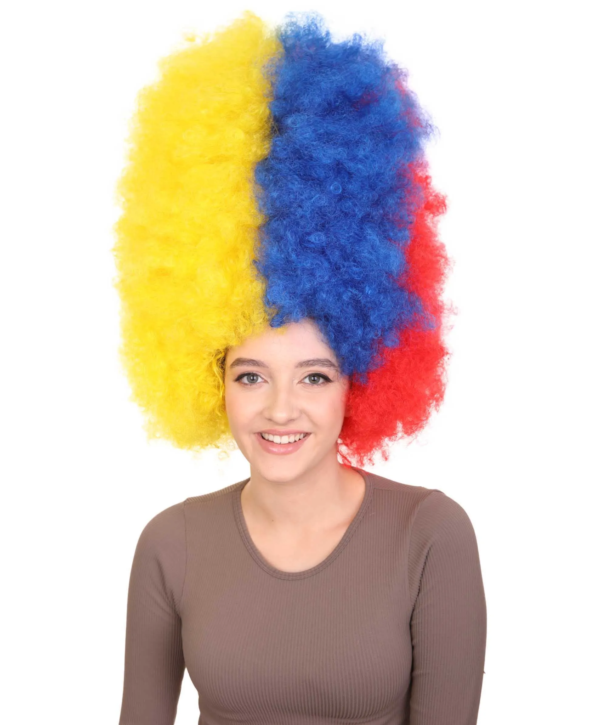 Patriote Flag Sport Party Jumbo Afro Wig | Premium Breathable Capless Cap