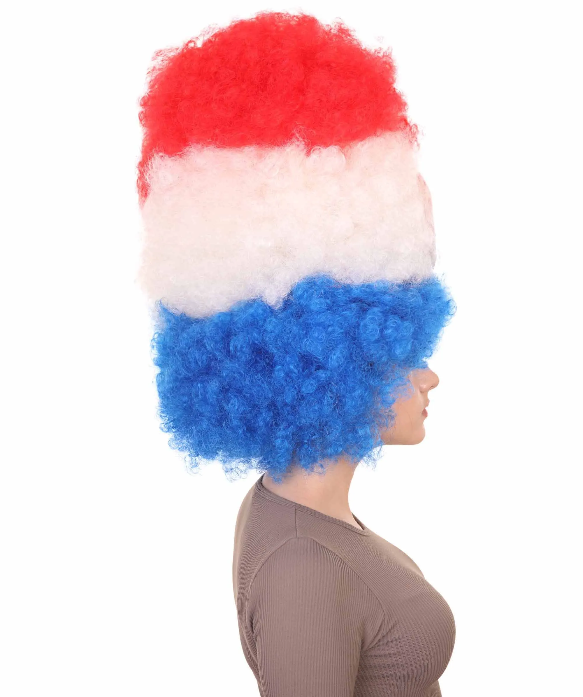 Patriote Flag Sport Party Jumbo Afro Wig | Premium Breathable Capless Cap