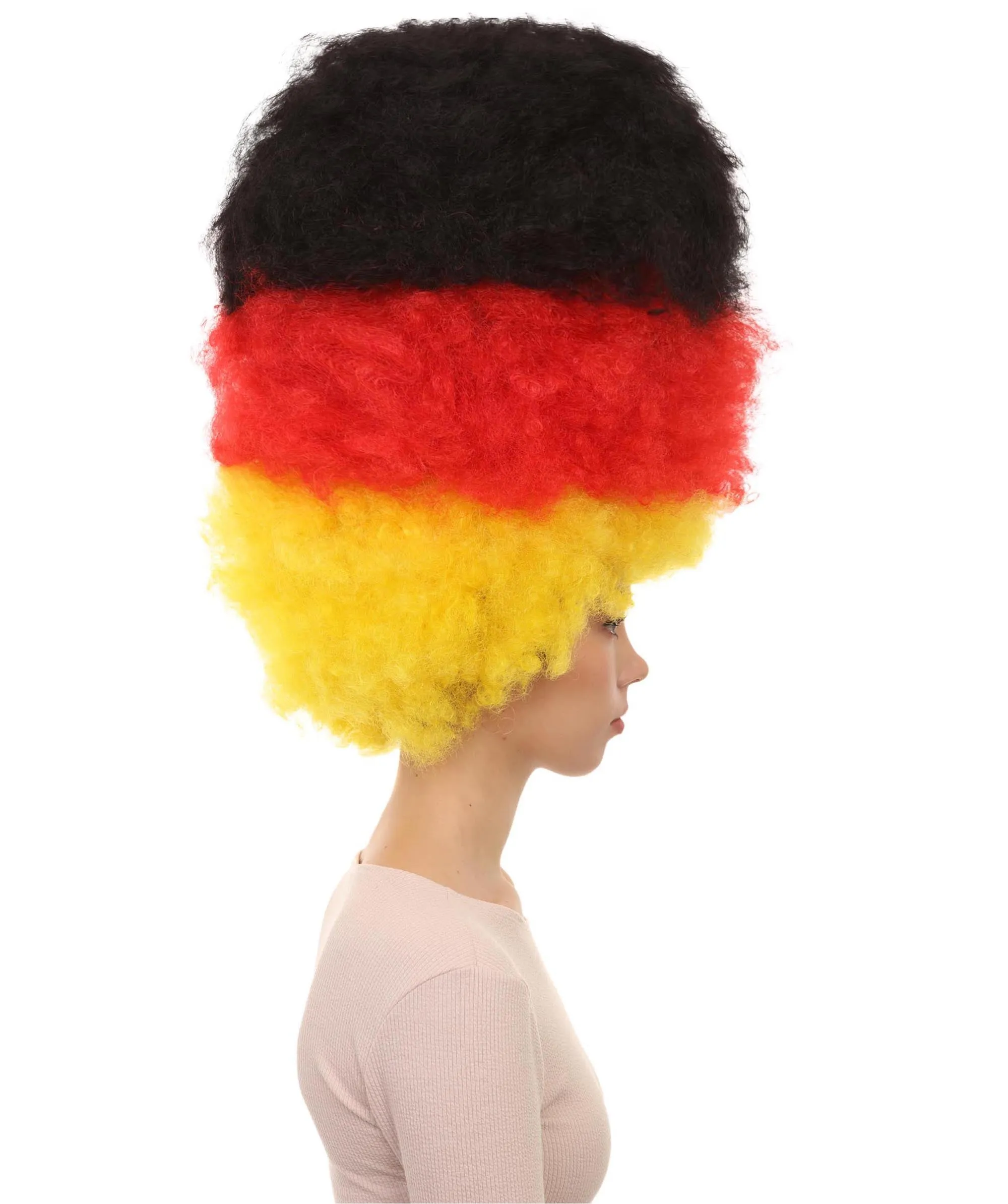 Patriote Flag Sport Party Jumbo Afro Wig | Premium Breathable Capless Cap