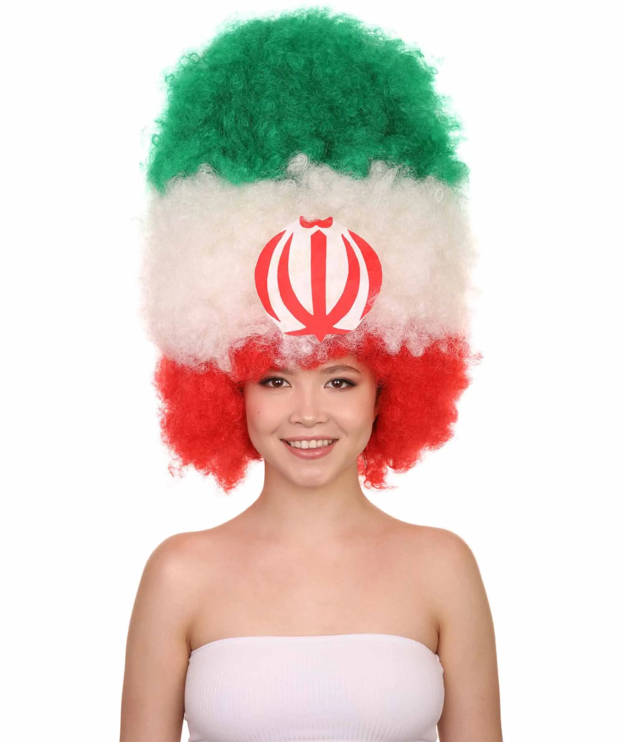 Patriote Flag Sport Party Jumbo Afro Wig | Premium Breathable Capless Cap