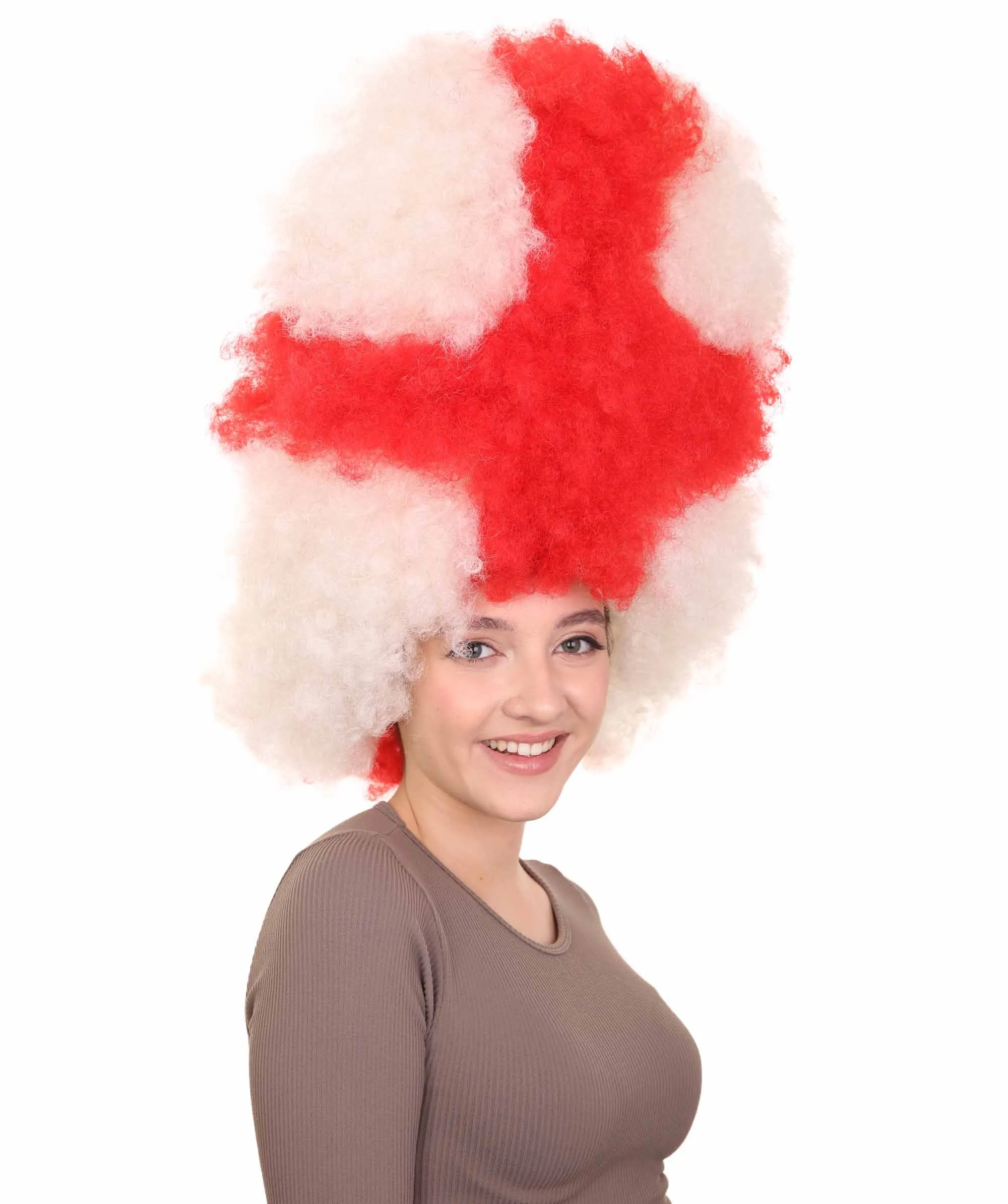 Patriote Flag Sport Party Jumbo Afro Wig | Premium Breathable Capless Cap