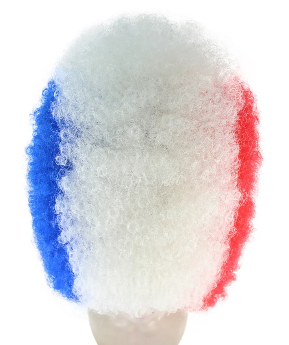 Patriote Flag Sport Party Jumbo Afro Wig | Premium Breathable Capless Cap