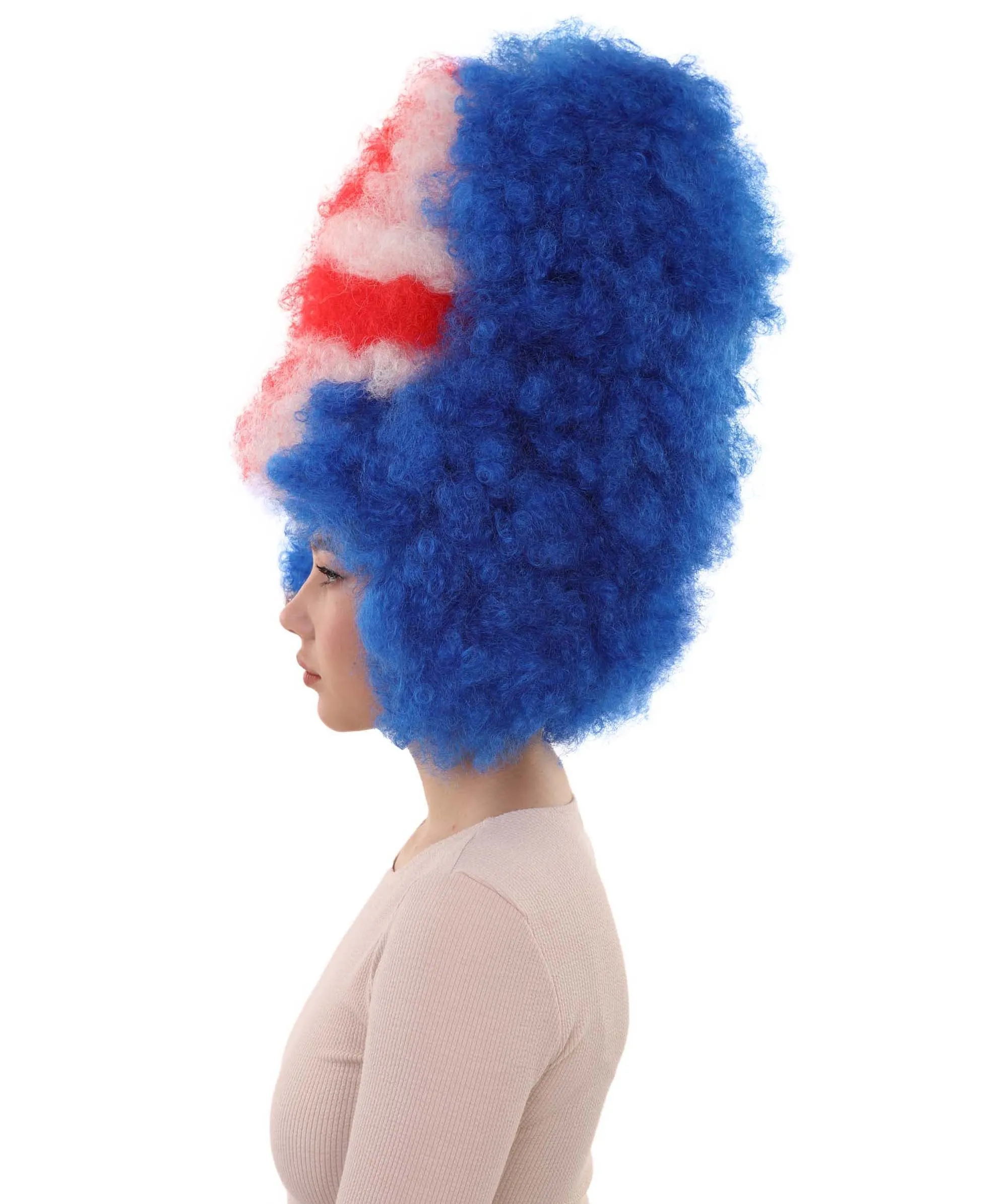 Patriote Flag Sport Party Jumbo Afro Wig | Premium Breathable Capless Cap