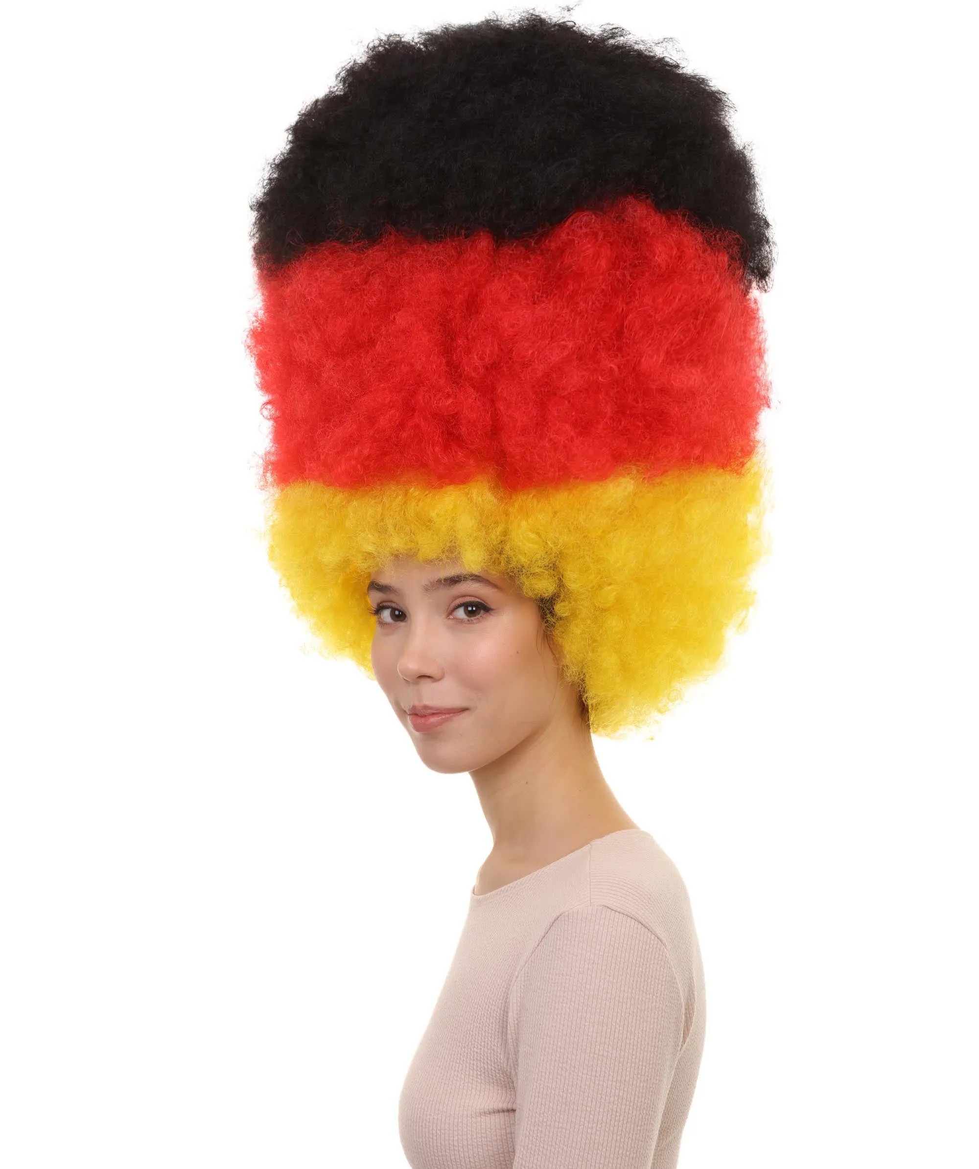 Patriote Flag Sport Party Jumbo Afro Wig | Premium Breathable Capless Cap