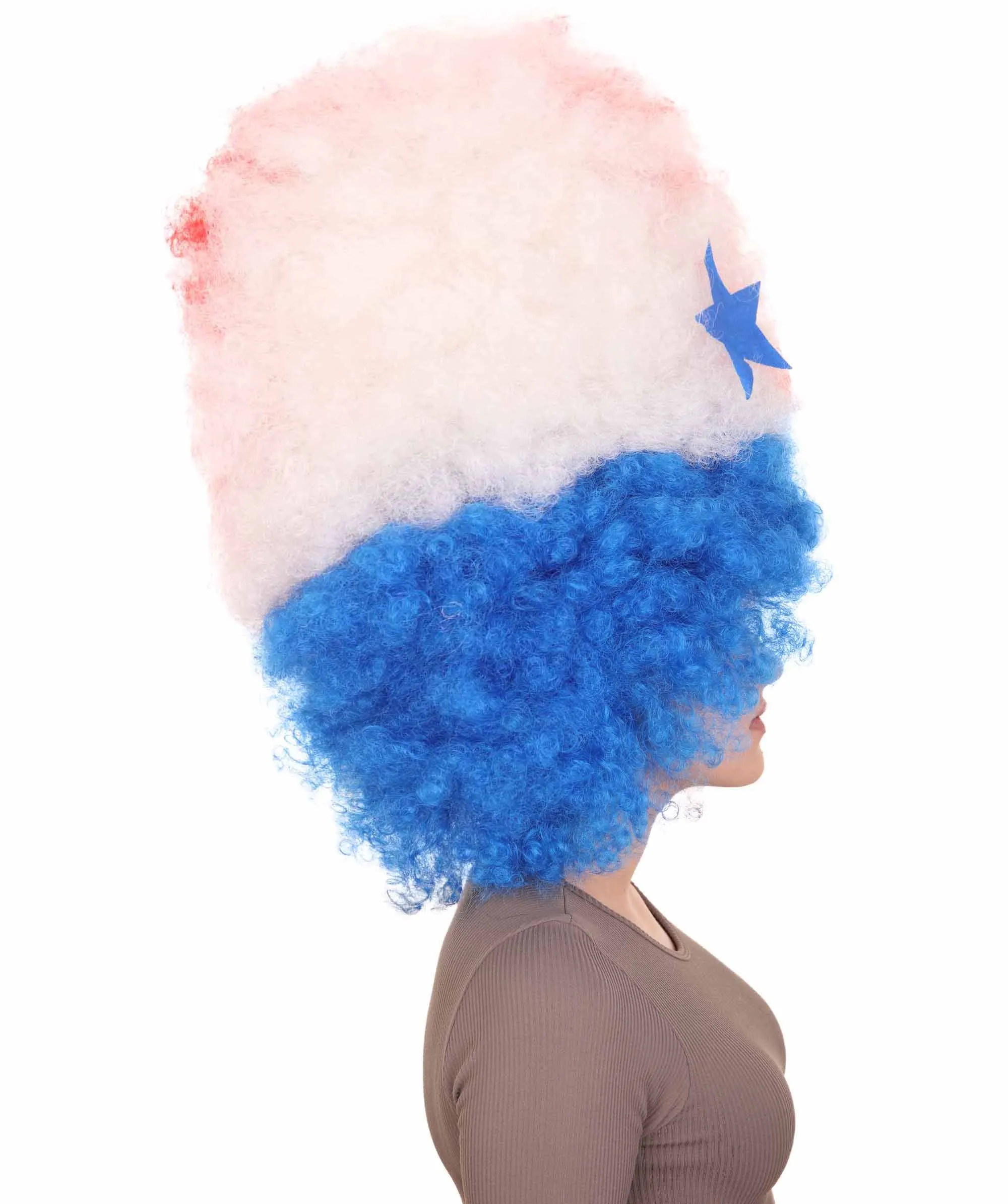 Patriote Flag Sport Party Jumbo Afro Wig | Premium Breathable Capless Cap