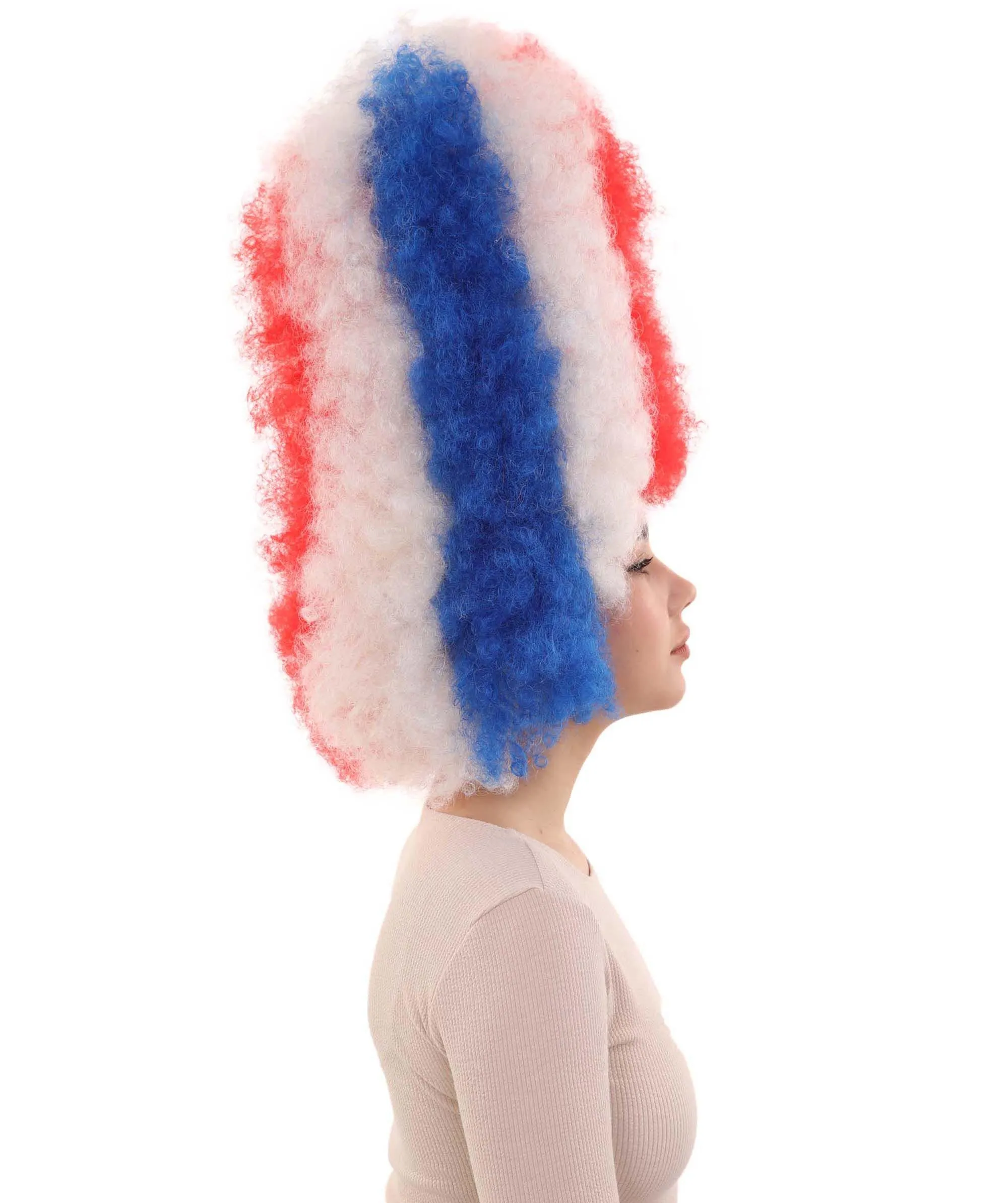 Patriote Flag Sport Party Jumbo Afro Wig | Premium Breathable Capless Cap