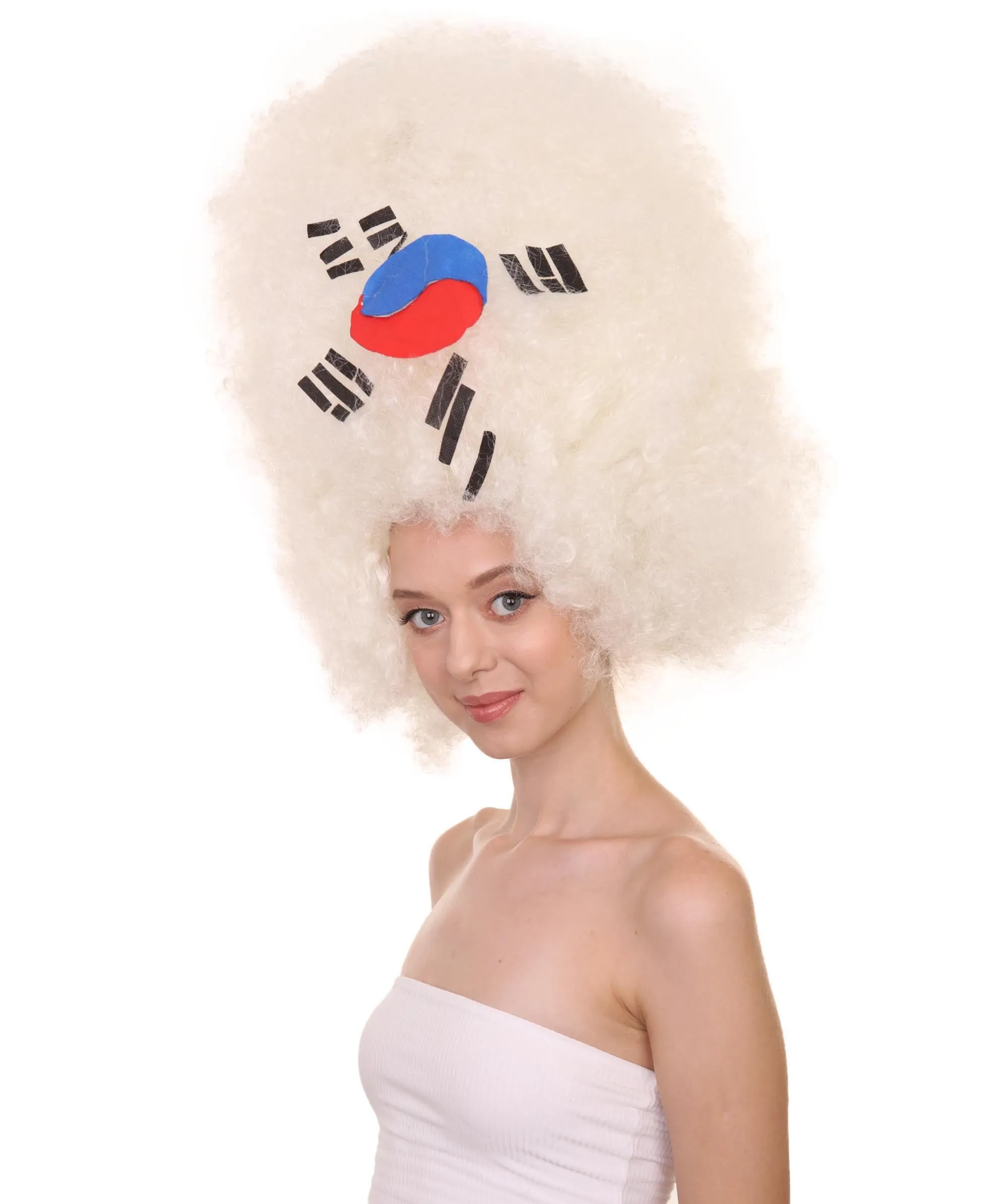 Patriote Flag Sport Party Jumbo Afro Wig | Premium Breathable Capless Cap