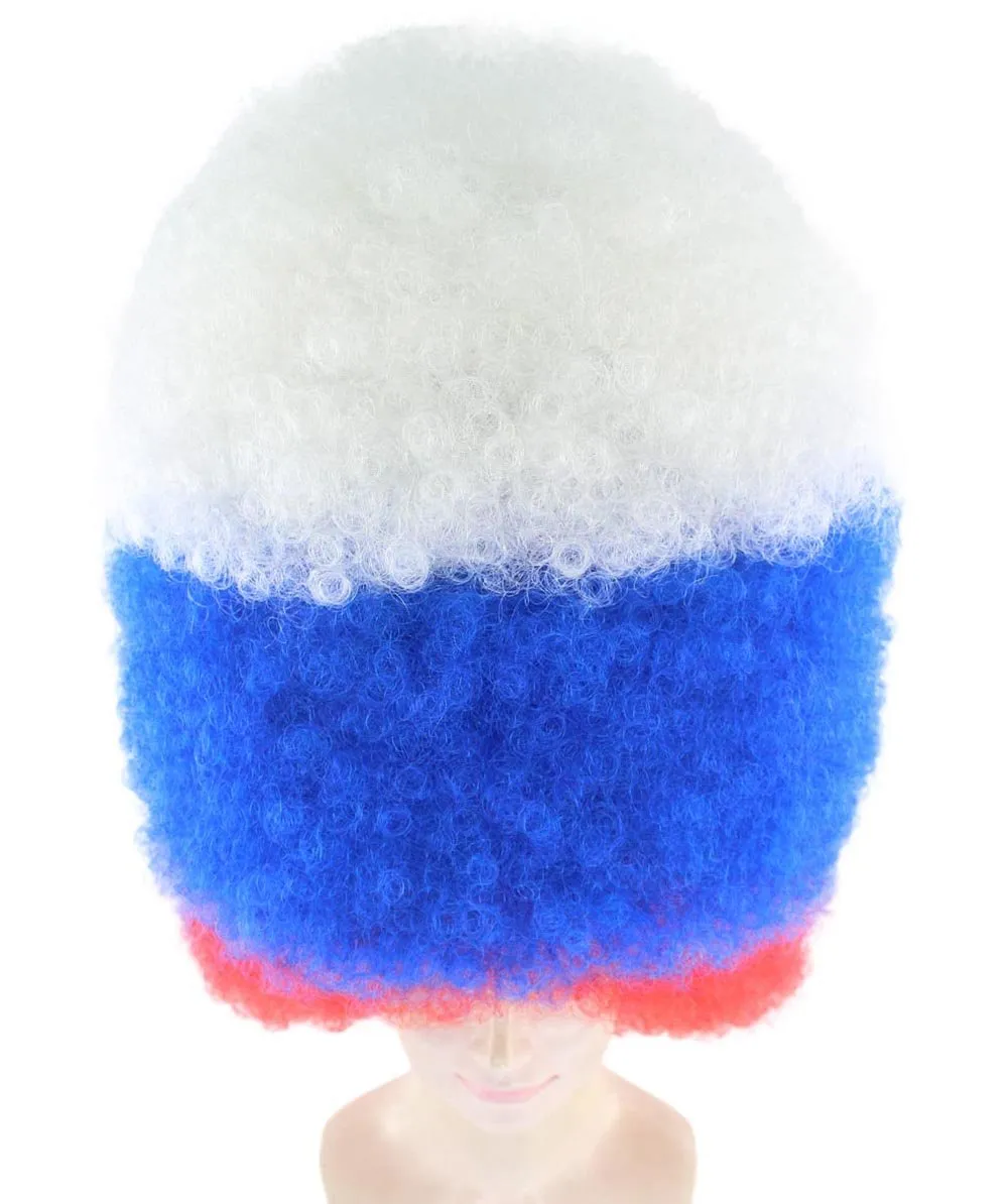 Patriote Flag Sport Party Jumbo Afro Wig | Premium Breathable Capless Cap