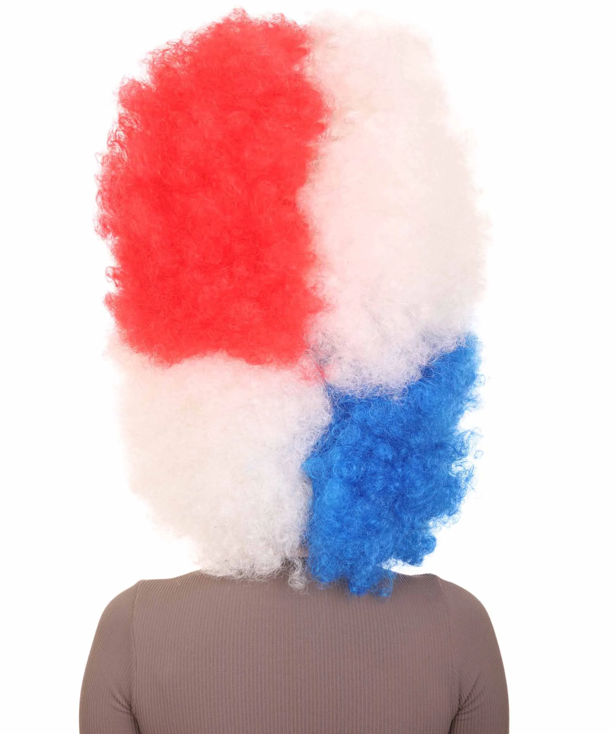 Patriote Flag Sport Party Jumbo Afro Wig | Premium Breathable Capless Cap