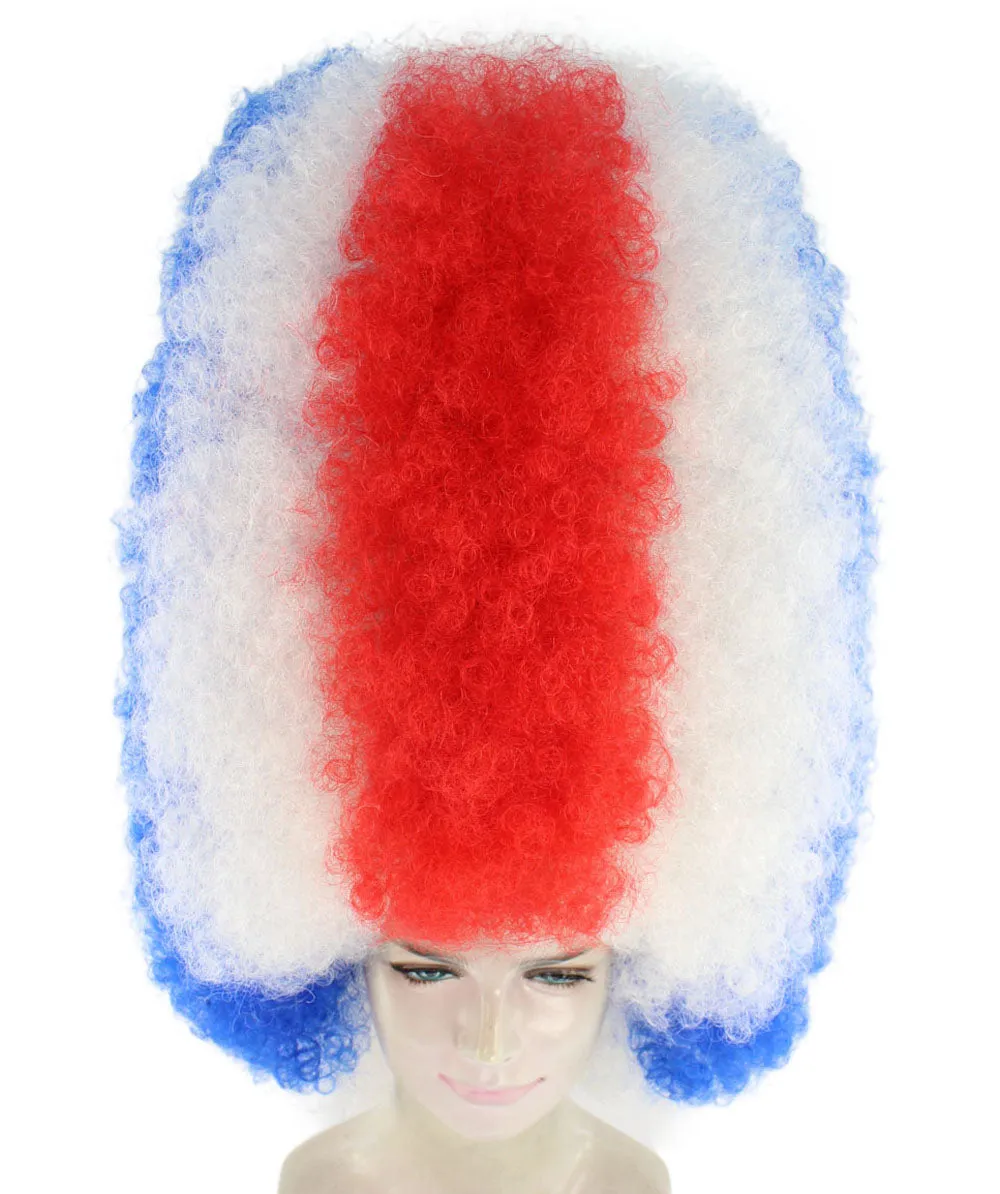 Patriote Flag Sport Party Jumbo Afro Wig | Premium Breathable Capless Cap